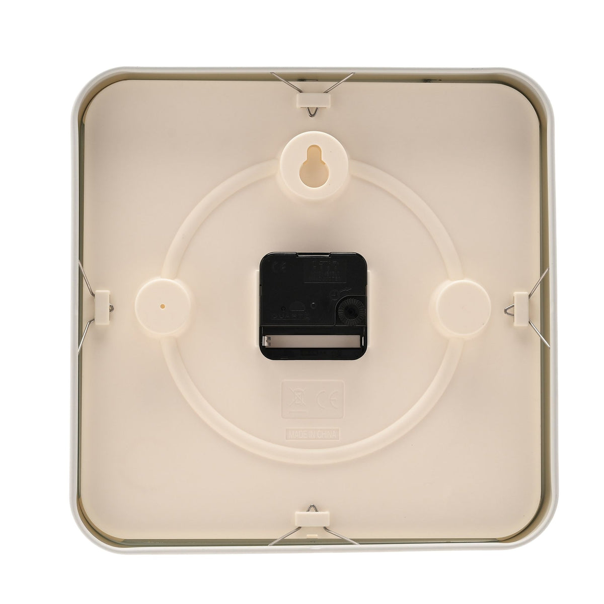 Wm. Widdop Square Metal Wall Clock 25cm - White