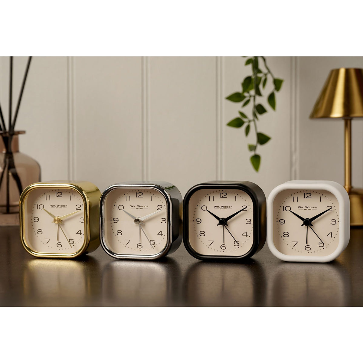 Wm. Widdop Square Metal Wall Clock 25cm - White