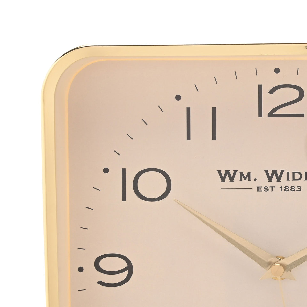 Wm. Widdop Square Metal Wall Clock 25cm - Gold