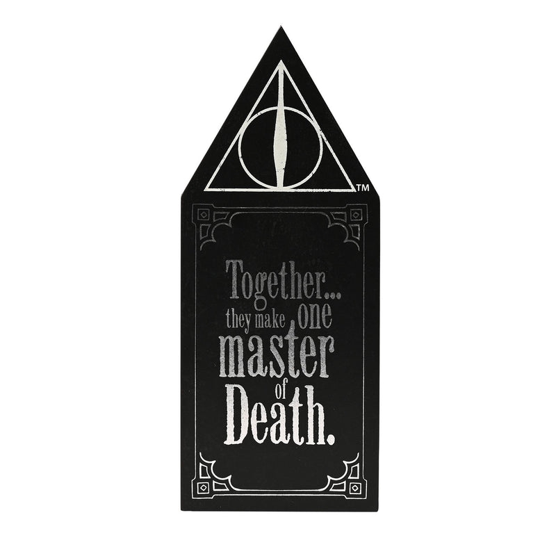 Warner Bros Harry Potter Dark Arts Glow In The Dark Wooden Plaque - Deathly Hallows