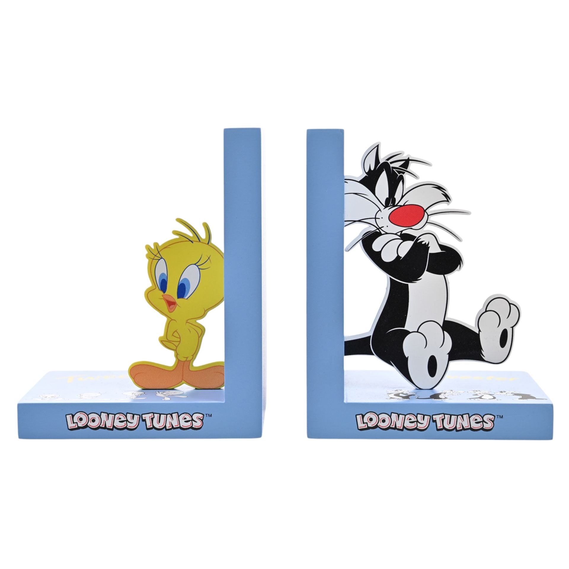Warner Bros Looney Tunes Tweety And Sylvester Wooden Bookends