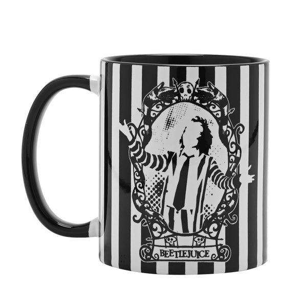 Warner Bros Beetlejuice Striped Mug - "Ghost With The Most"