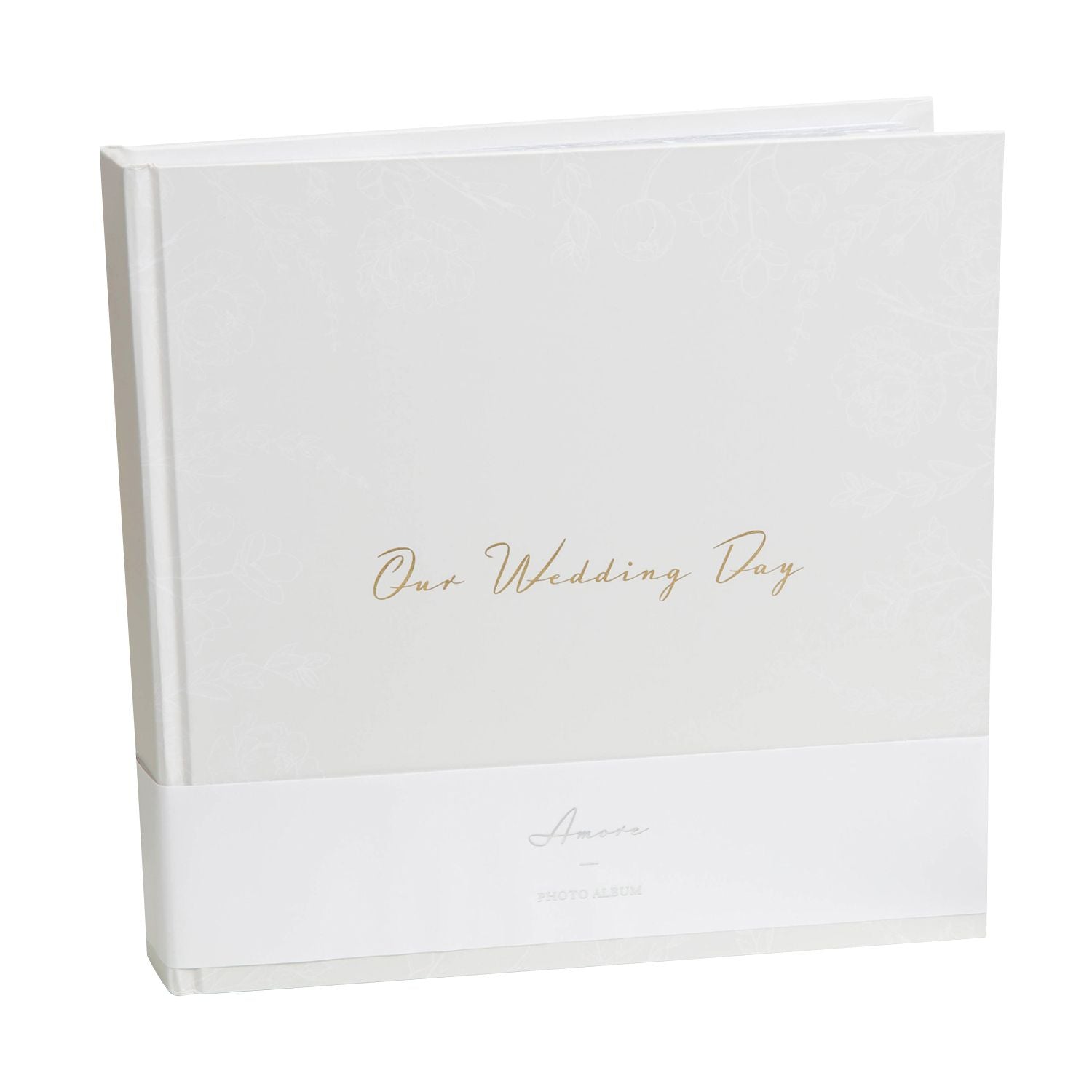 'Our Wedding Day' Grey Floral Photo Album 5" x 7" 50 pages