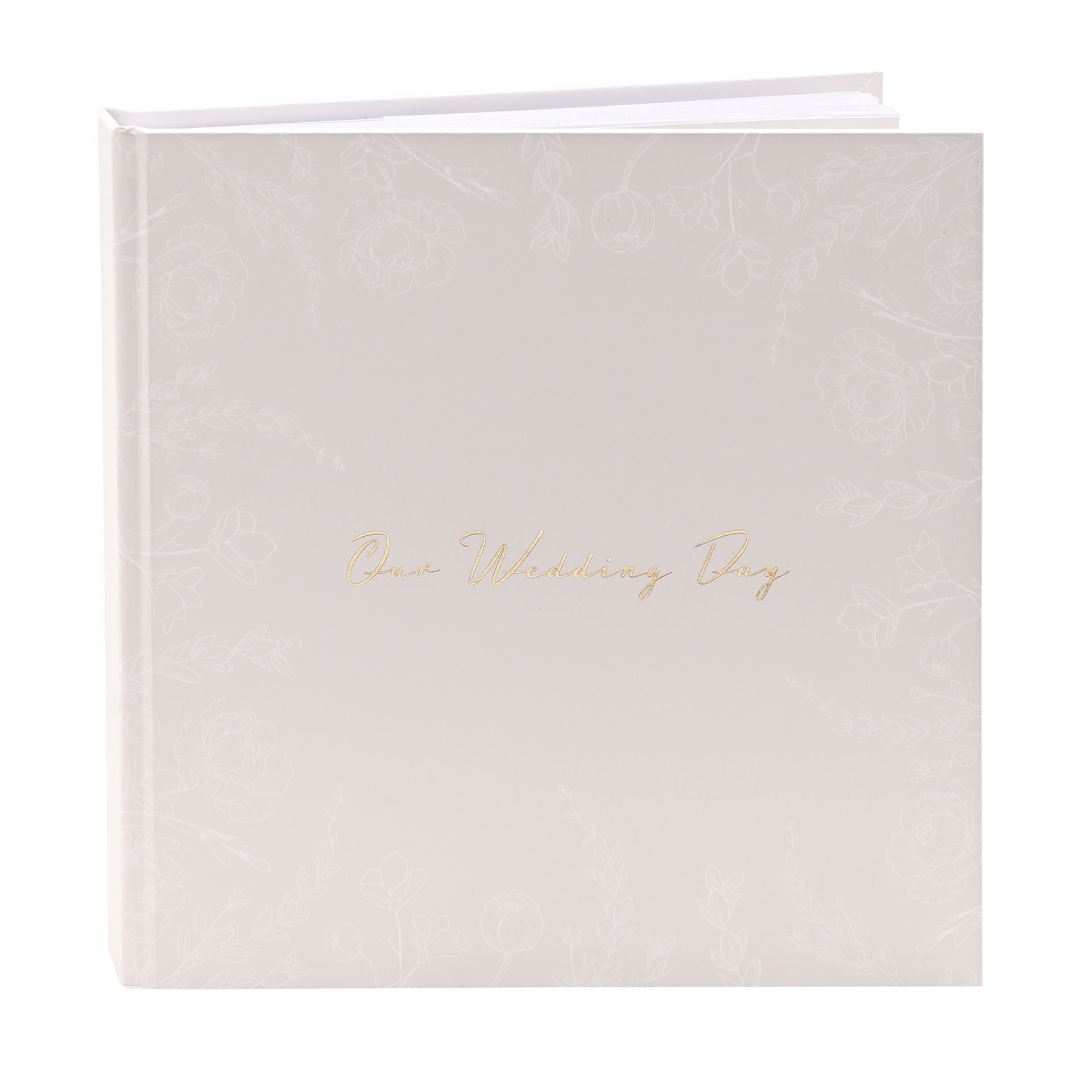 'Our Wedding Day' Grey Floral Photo Album 5" x 7" 50 pages