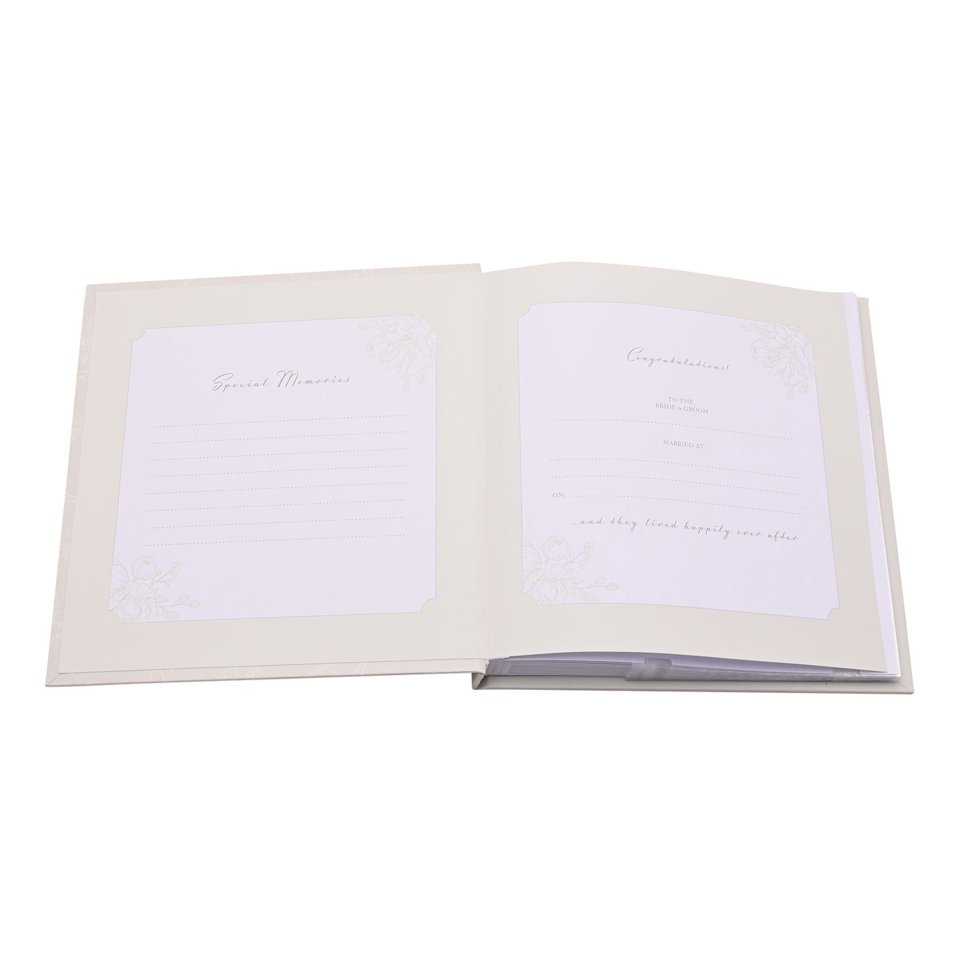'Our Wedding Day' Grey Floral Photo Album 5" x 7" 50 pages