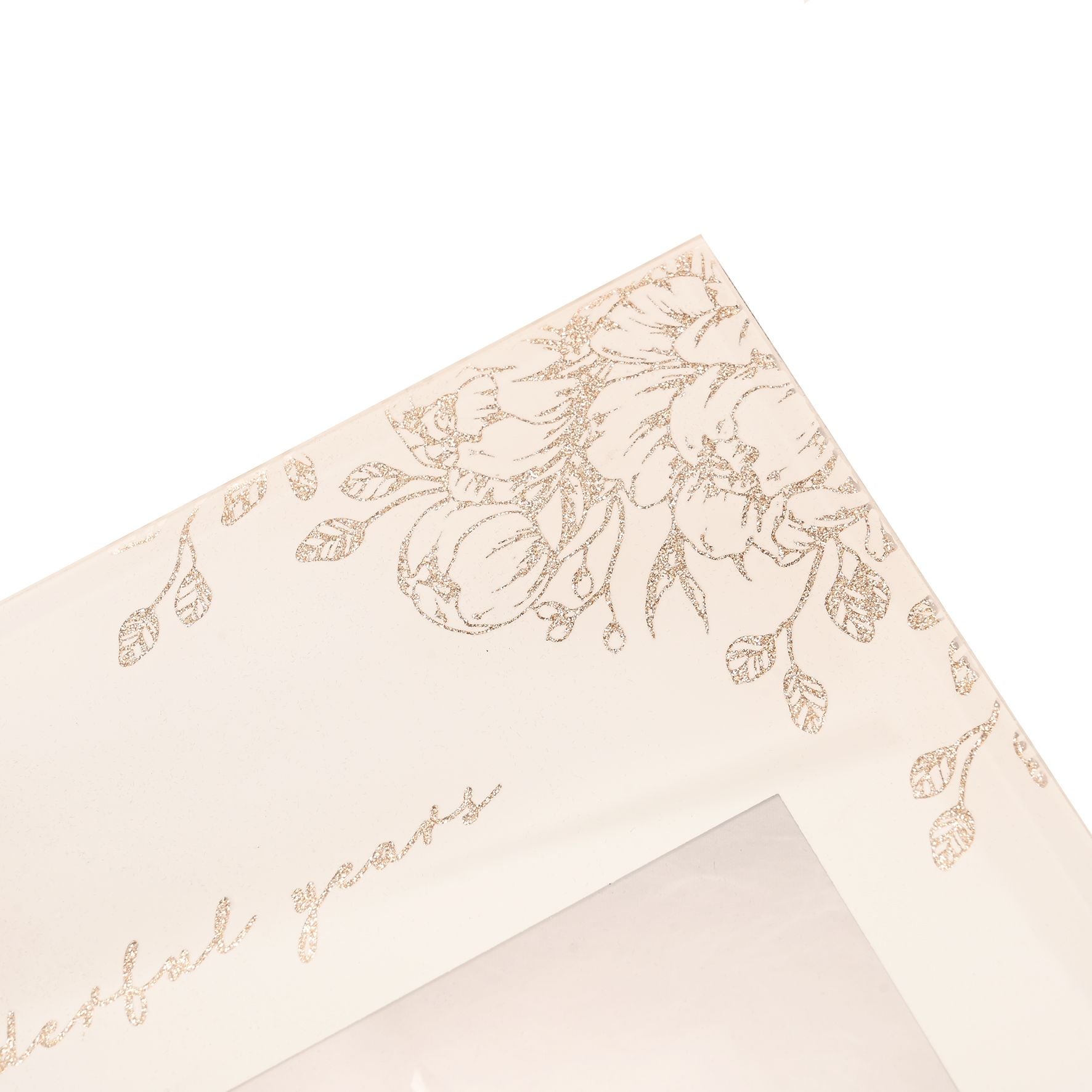 25 Wonderful Years Pale Grey Glass Gold Floral Frame 6" x 4"