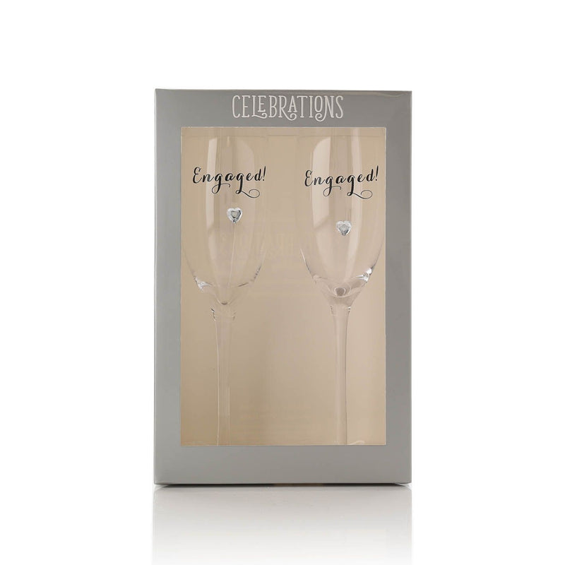 Celebrations Set of 2 Champagne Flutes ''We''re Engaged!''