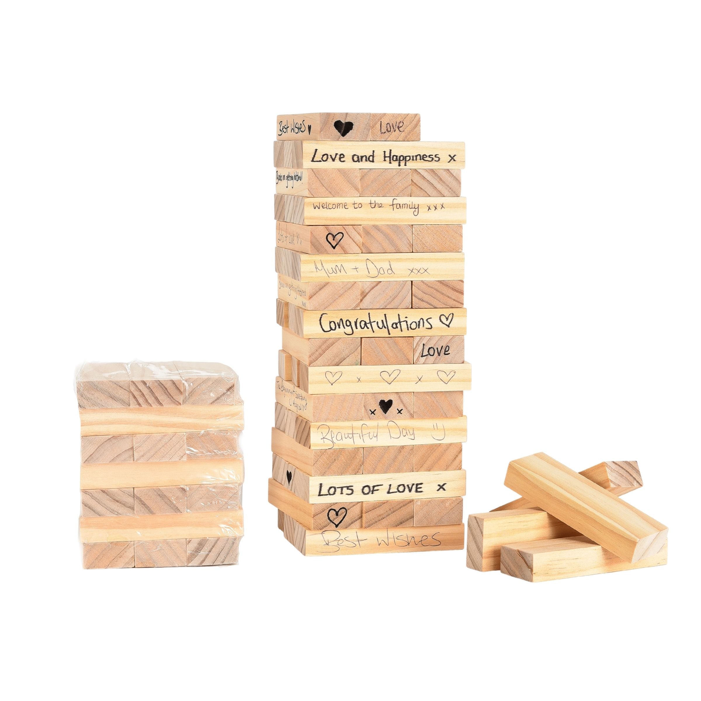 Love Story Wooden Blocks Guest Book - 63pcs