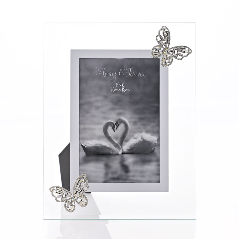 Always & Forever Glass Frame 3D Butterfly 4" x 6"