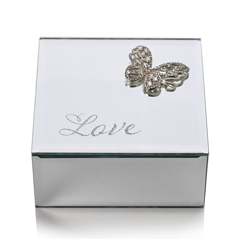 Always & Forever Glass 3D Butterfly Trinket Box 'Love'
