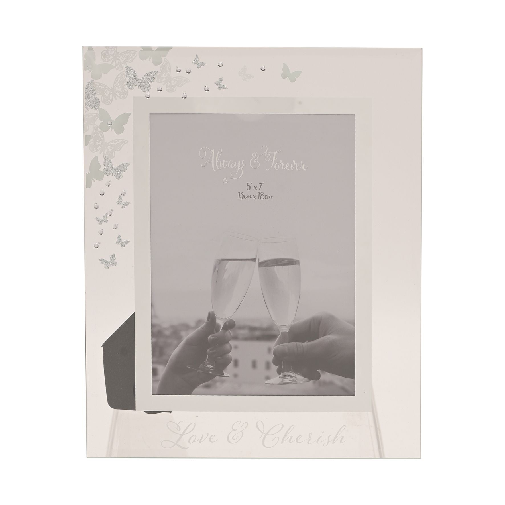Always & Forever Glass Frame Butterflies 5" x 7"