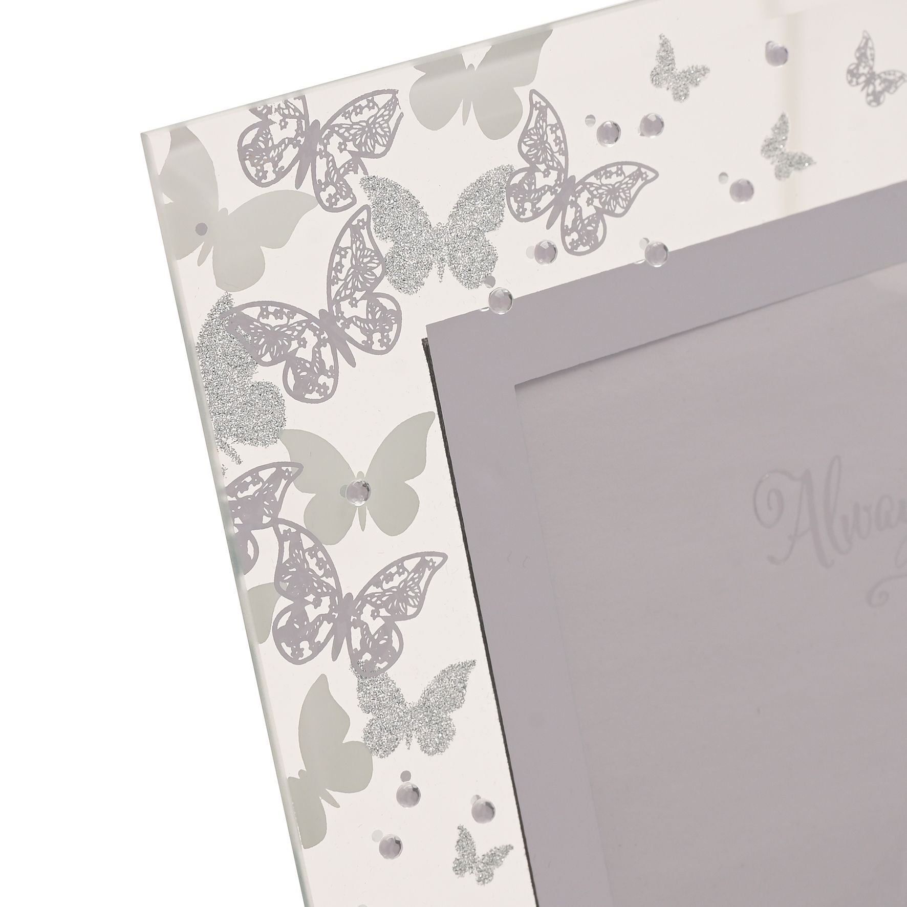 Always & Forever Glass Frame Butterflies 5" x 7"