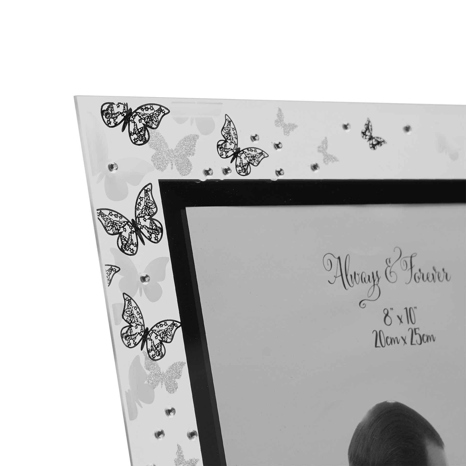 Always & Forever Glass Frame Butterflies 8" x 10"