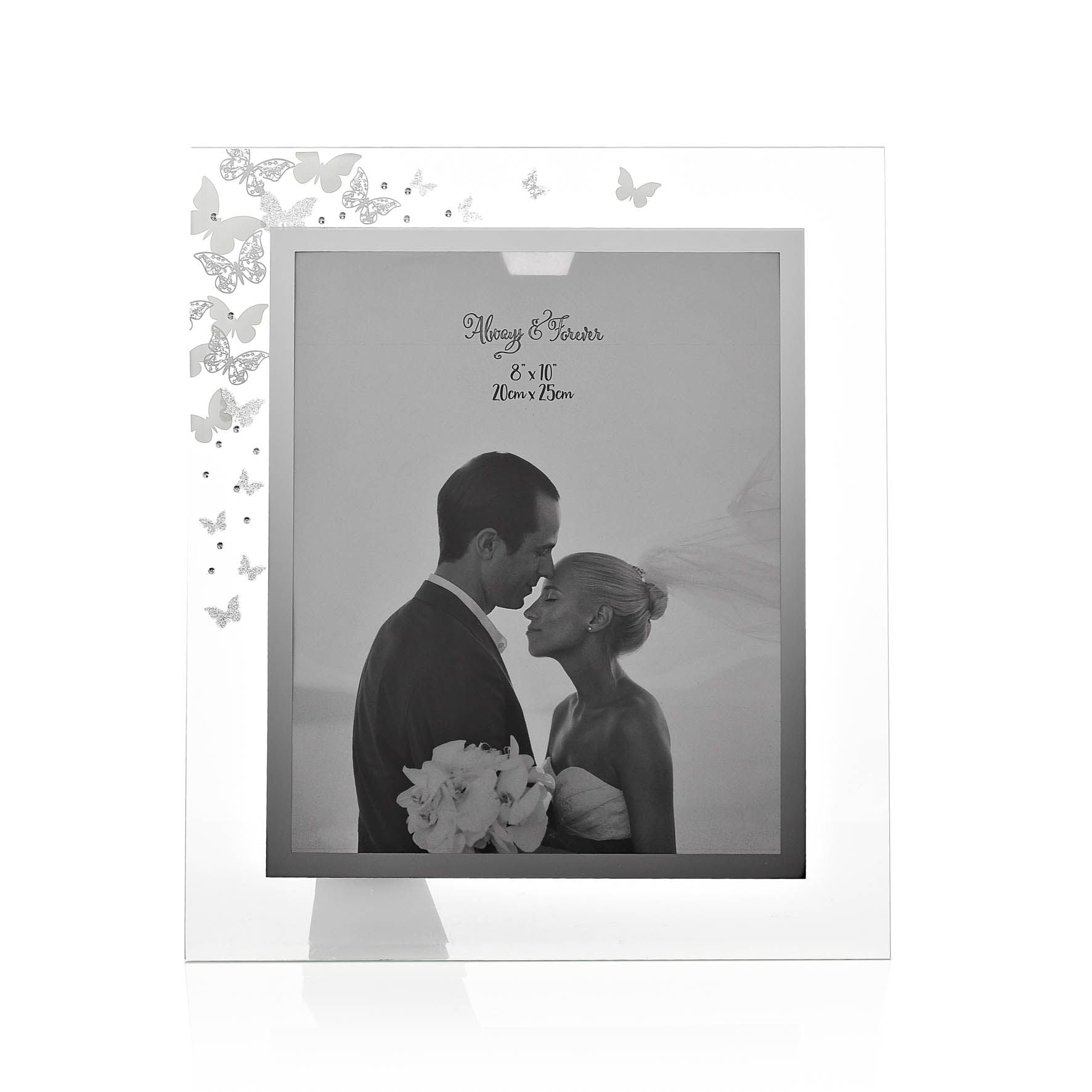 Always & Forever Glass Frame Butterflies 8" x 10"