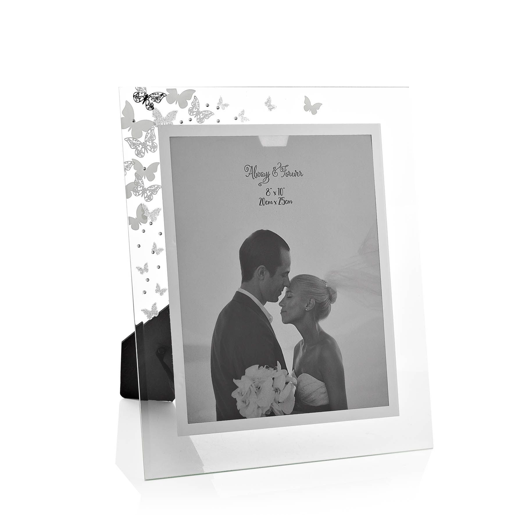 Always & Forever Glass Frame Butterflies 8" x 10"