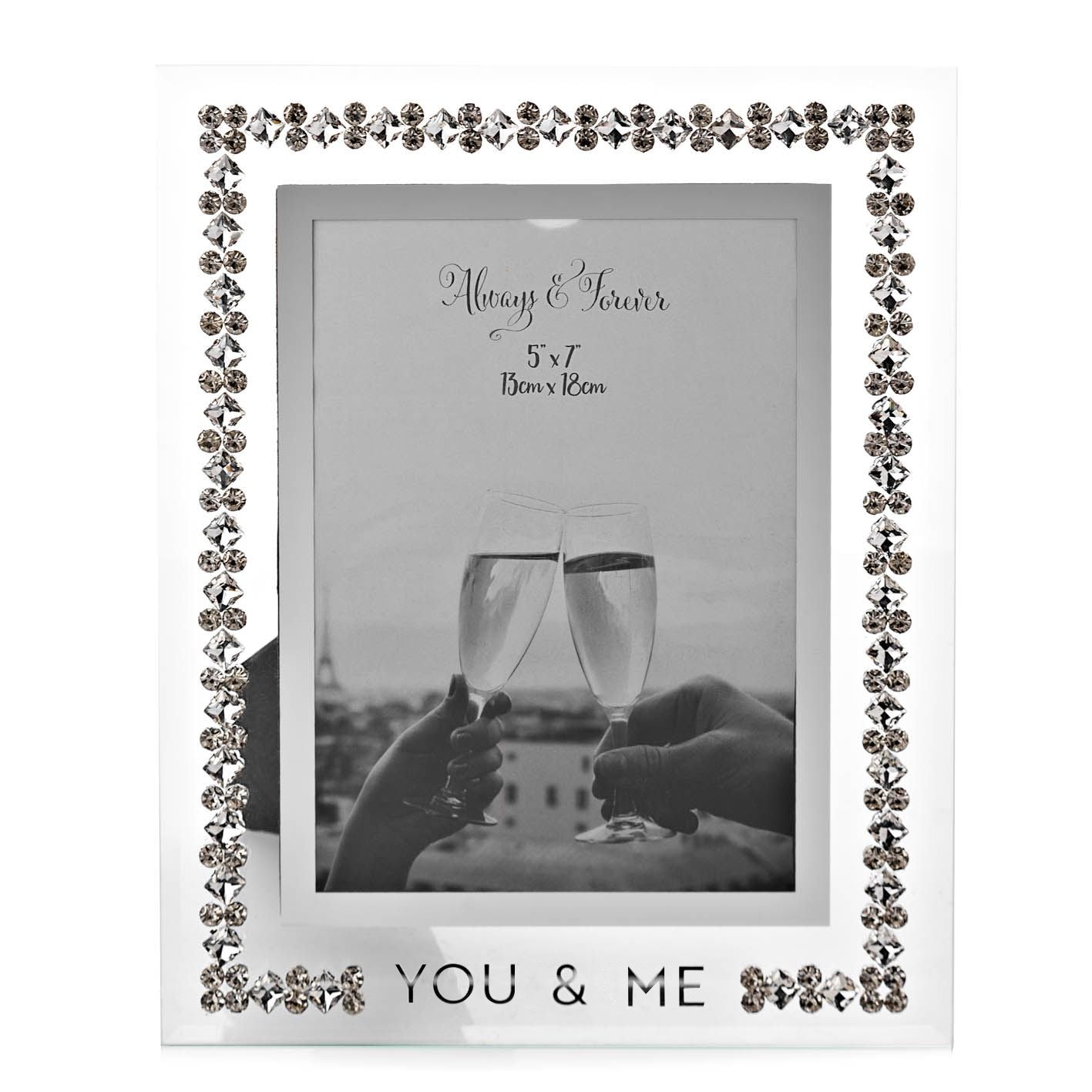 Always & Forever Crystal Border Frame 5" x 7"