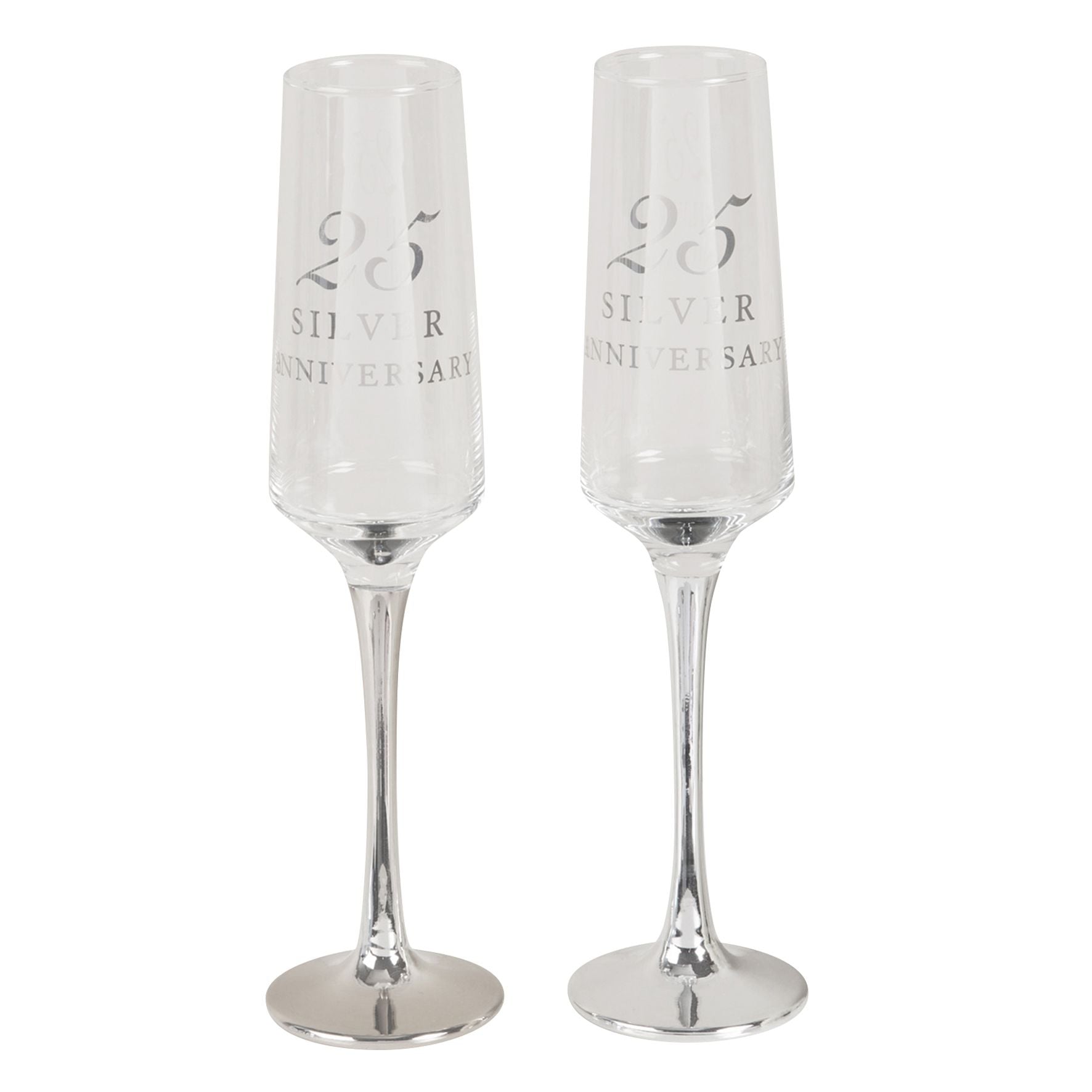 Amore Straight Flutes Set of 2 - 25th Anniversary