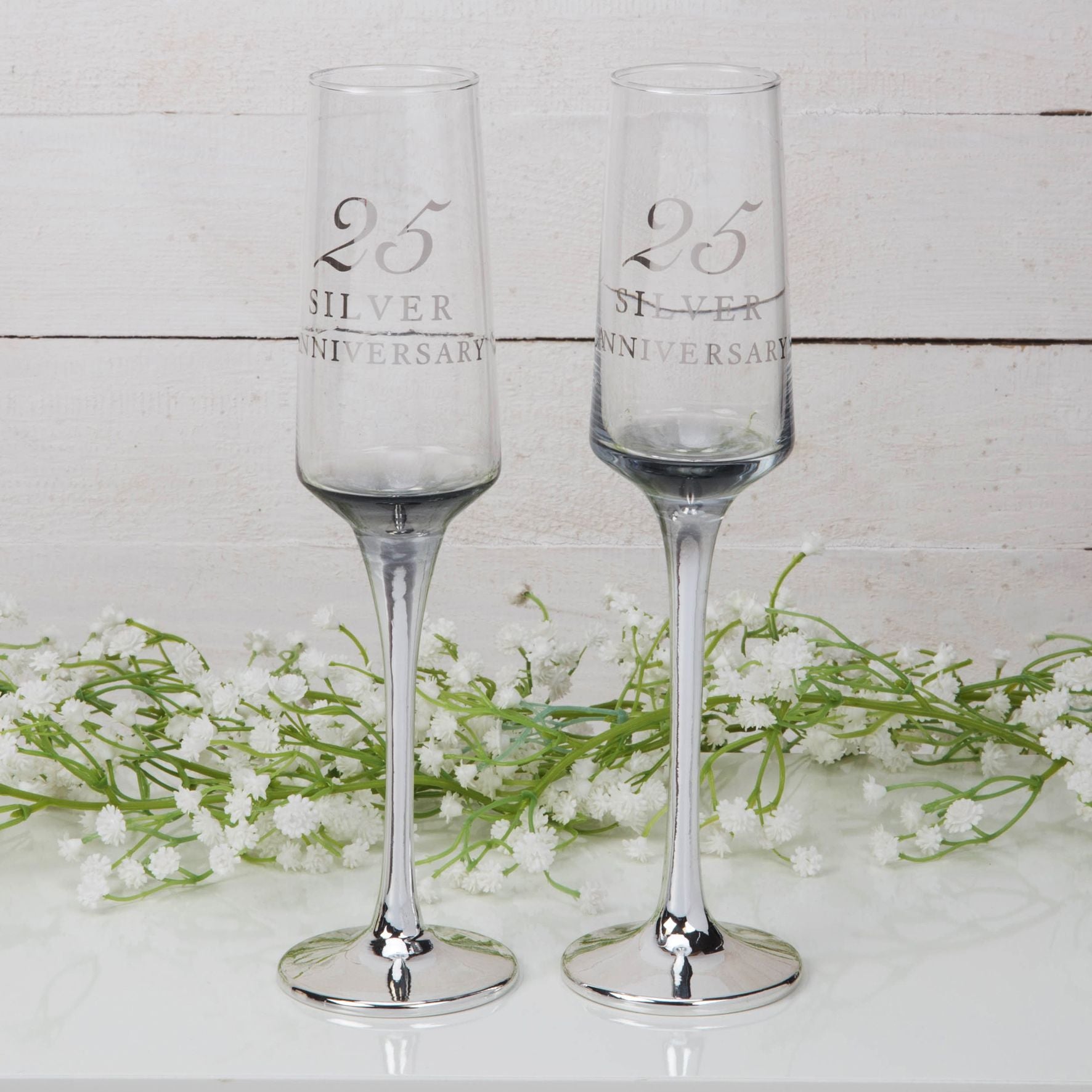 Amore Straight Flutes Set of 2 - 25th Anniversary