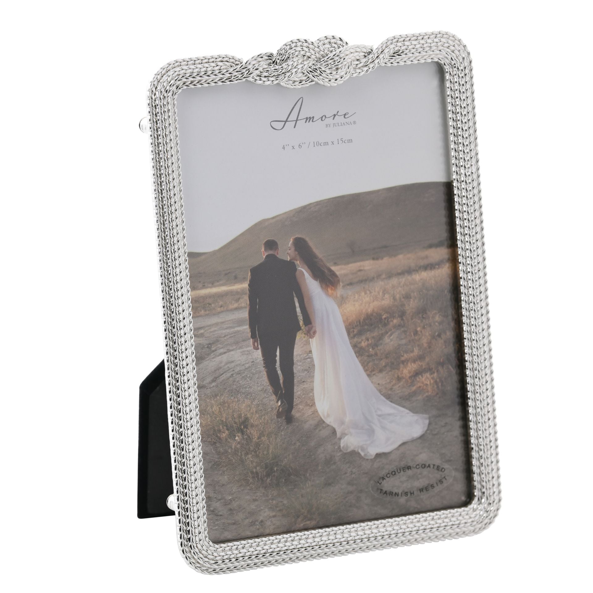 Amore Silverplated Infinity 3D Knot Frame - 4" x 6"