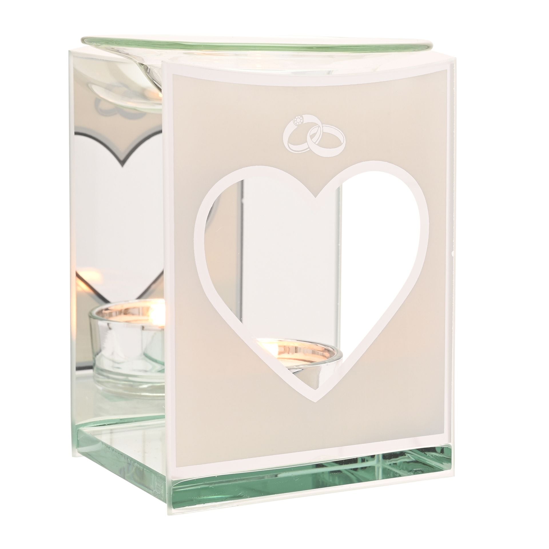 Amore Mirror Border Wax Melt / Oil Burner with Rings Icon