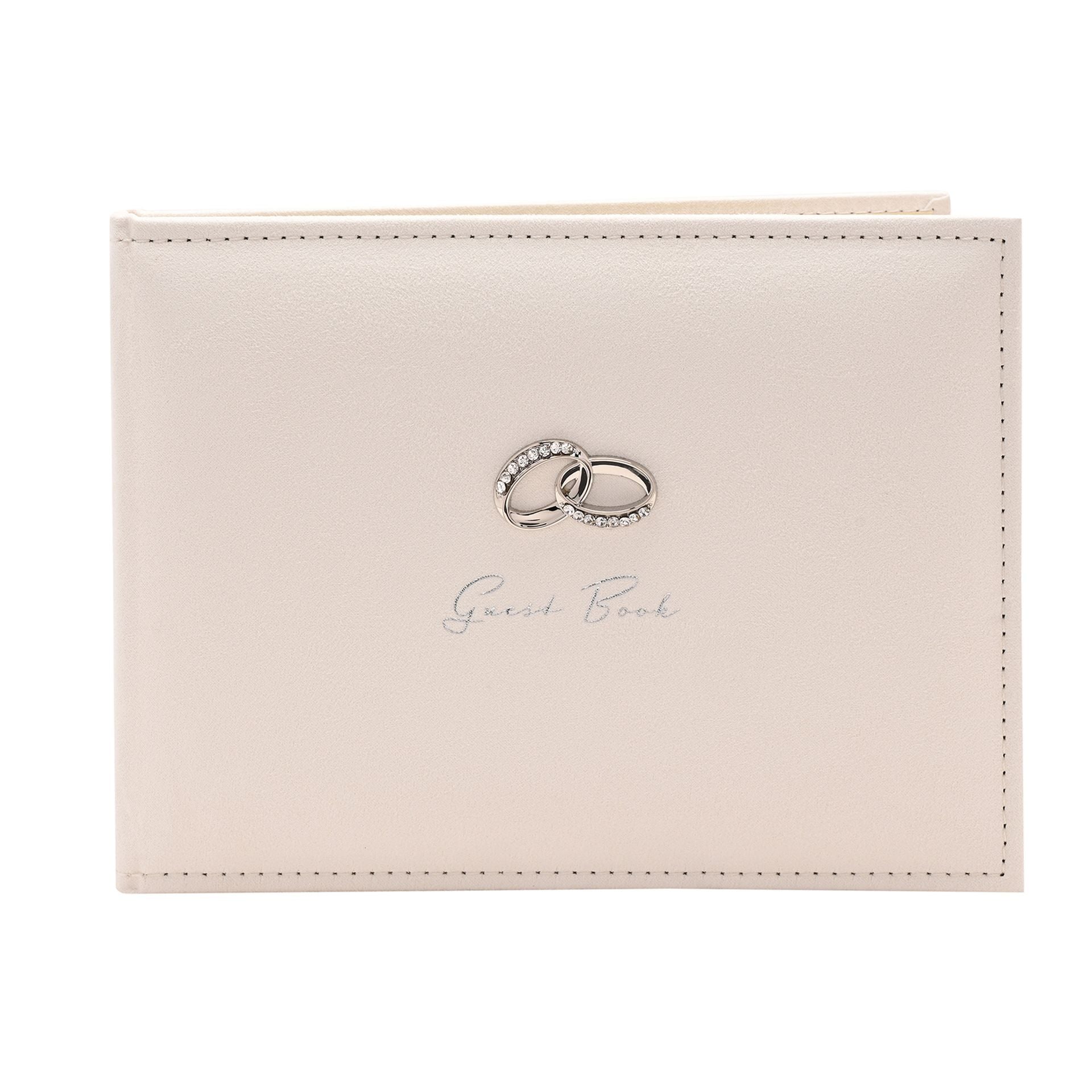 Amore Suede Guest Book with Silver Rings 40 pages