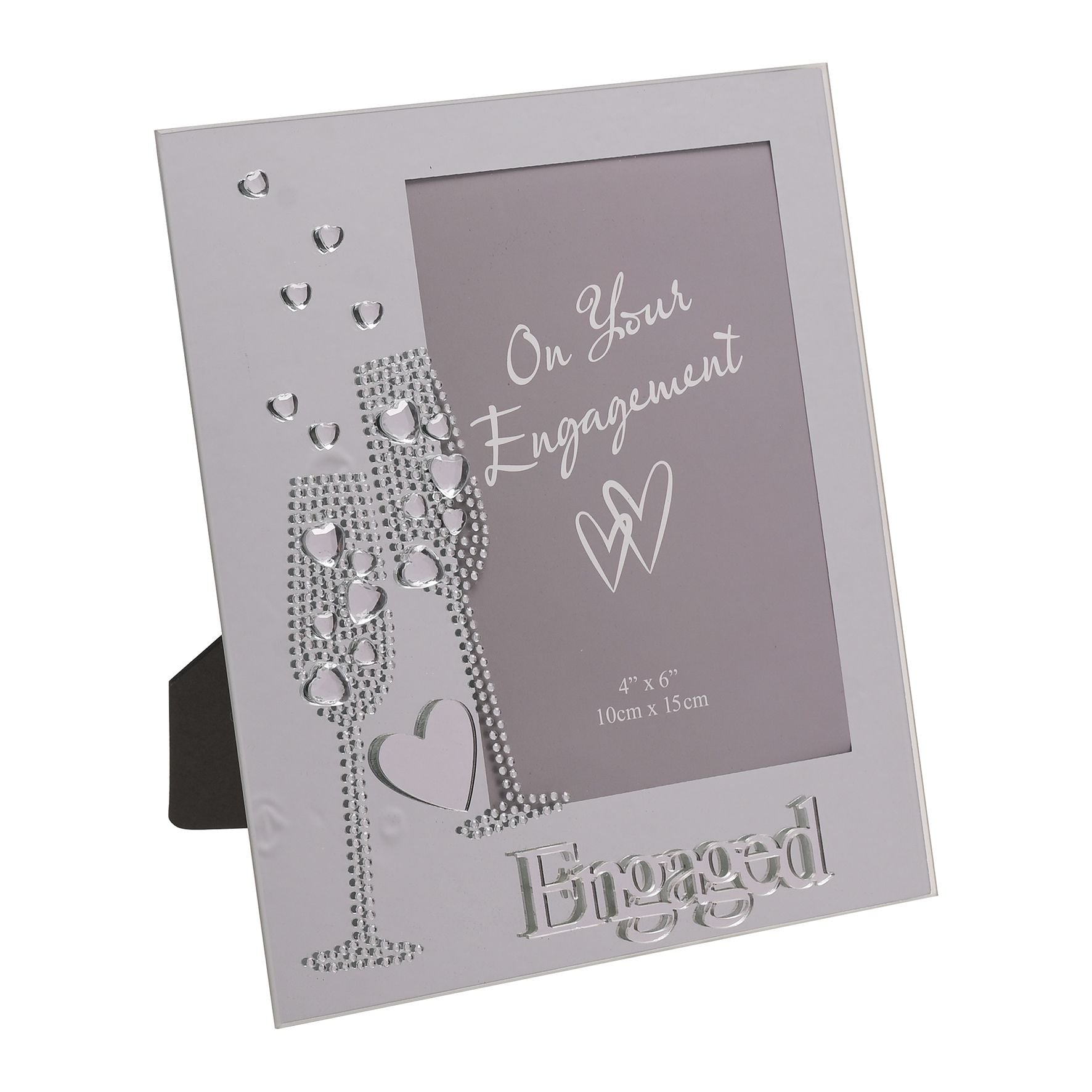 Mirror Frame 4" x 6" Flute/Crystal Heart - Engaged *(36/24)*