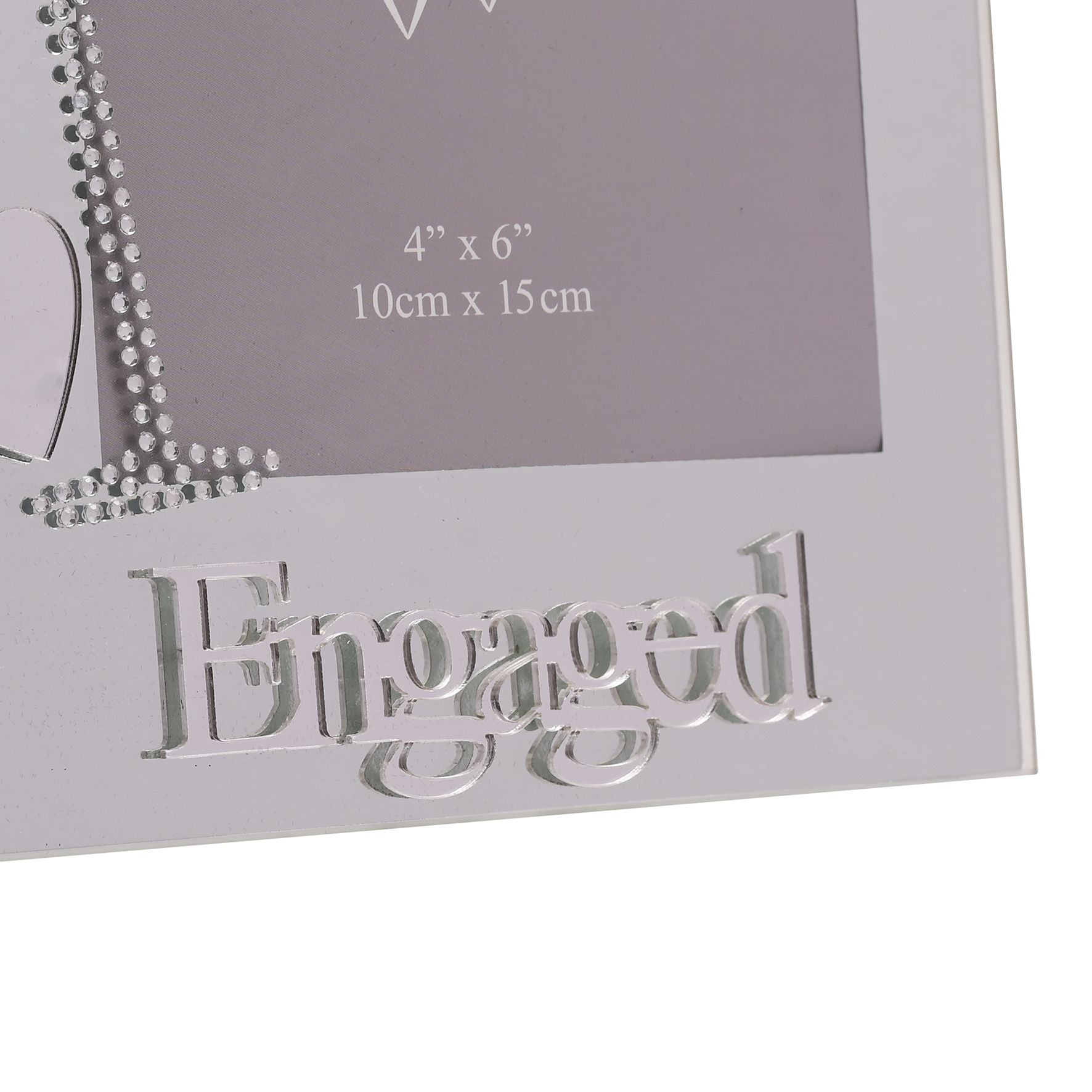 Mirror Frame 4" x 6" Flute/Crystal Heart - Engaged *(36/24)*