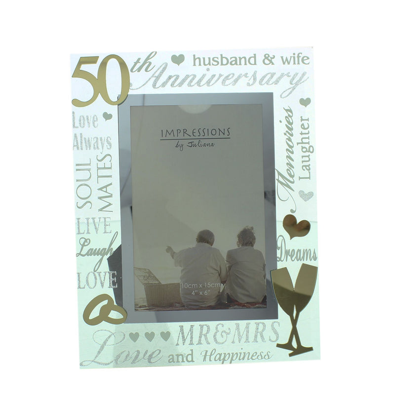 Mirror 3D Words  Anniversary Frame 4" x 6" - 50