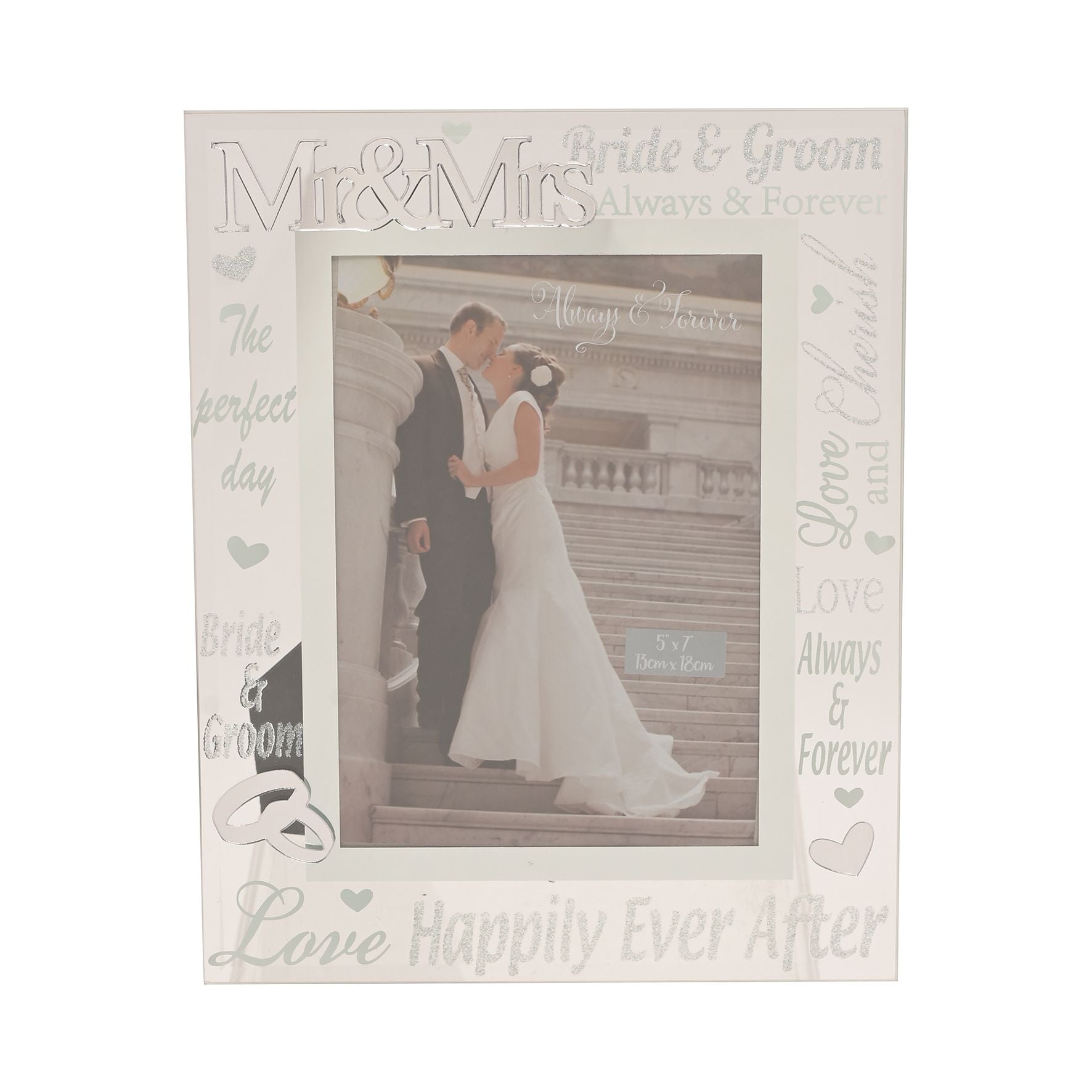 Mirror 3D Words Wedding Frame 5" x 7"