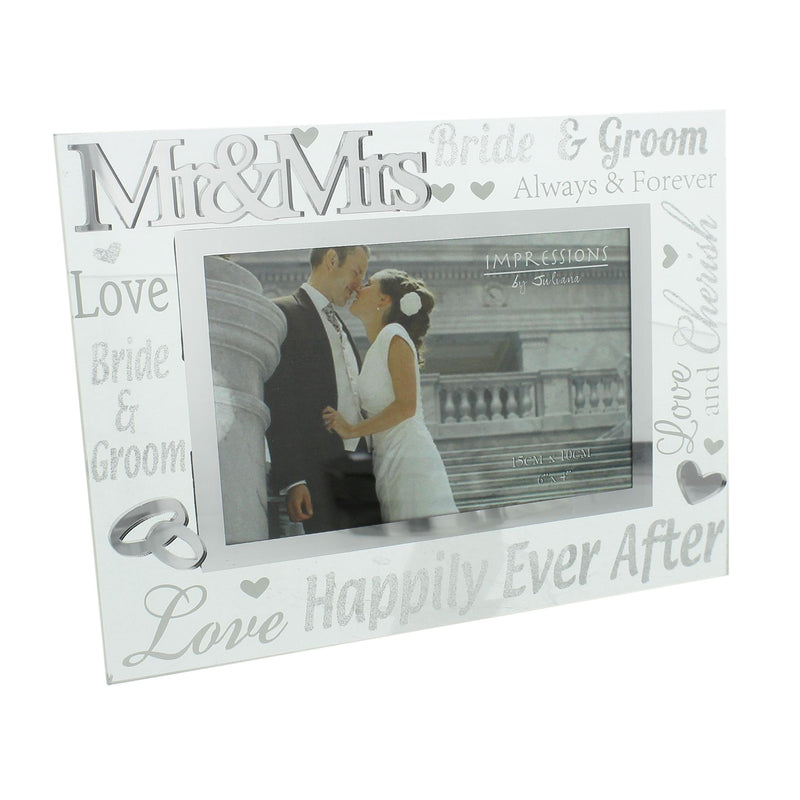 Mirror 3D Words Wedding Frame 6" x 4"