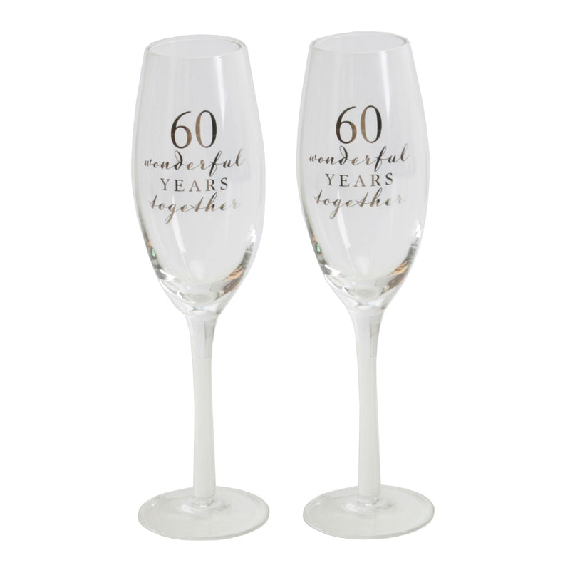 Amore Champagne Flutes Set of 2 - 60th Anniversary *(8/12)*