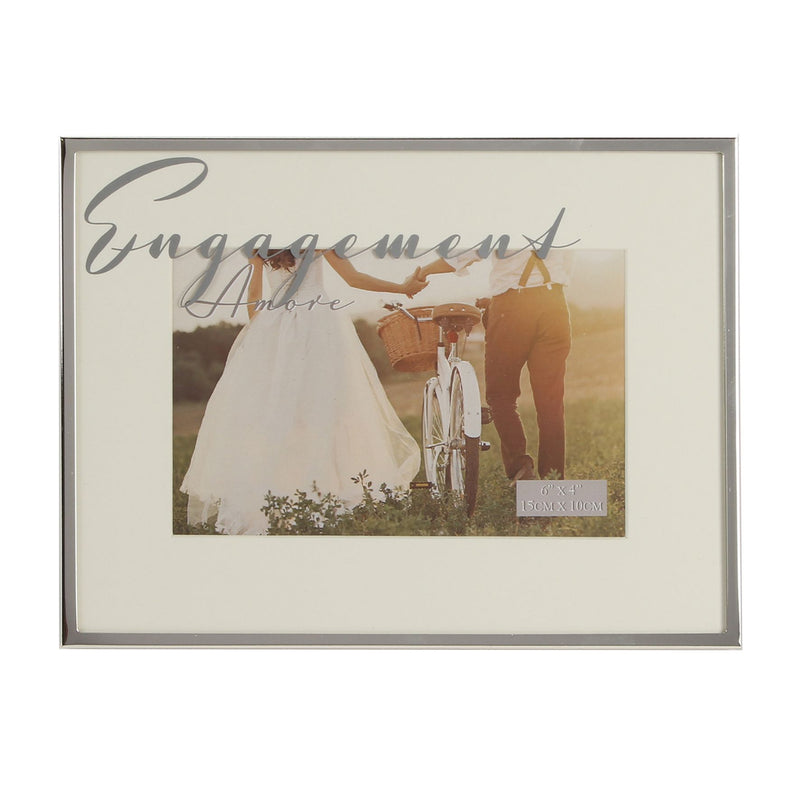 Amore Silverplated Frame Mirror Script 6" x 4" Engagement