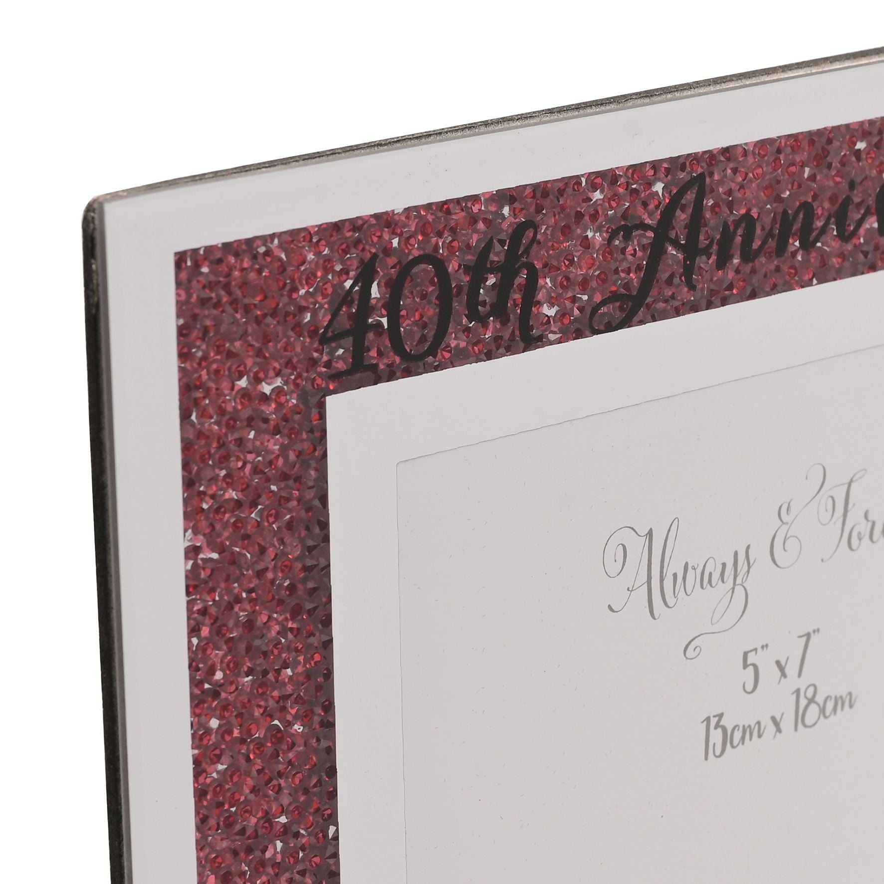 Celebrations Crystal Border Frame 5" x 7" - 40th Anniversary