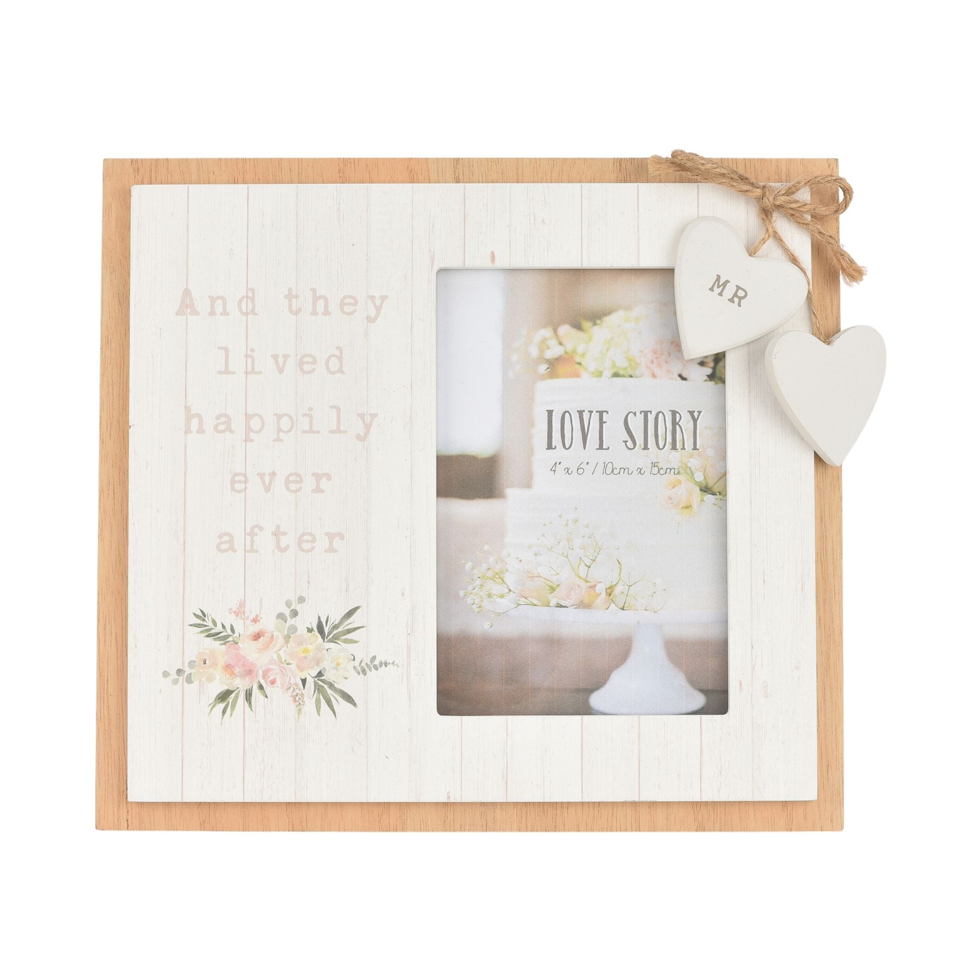 Love Story Photo Frame 4" x 6" "Happily Ever After"
