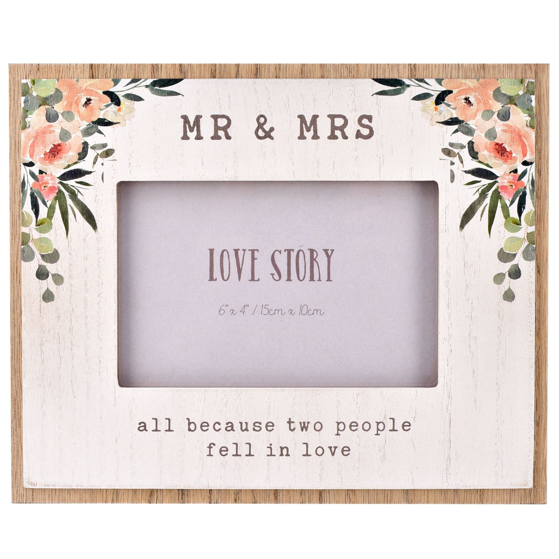Love Story Photo Frame 6" x 4" "Mr & Mrs"
