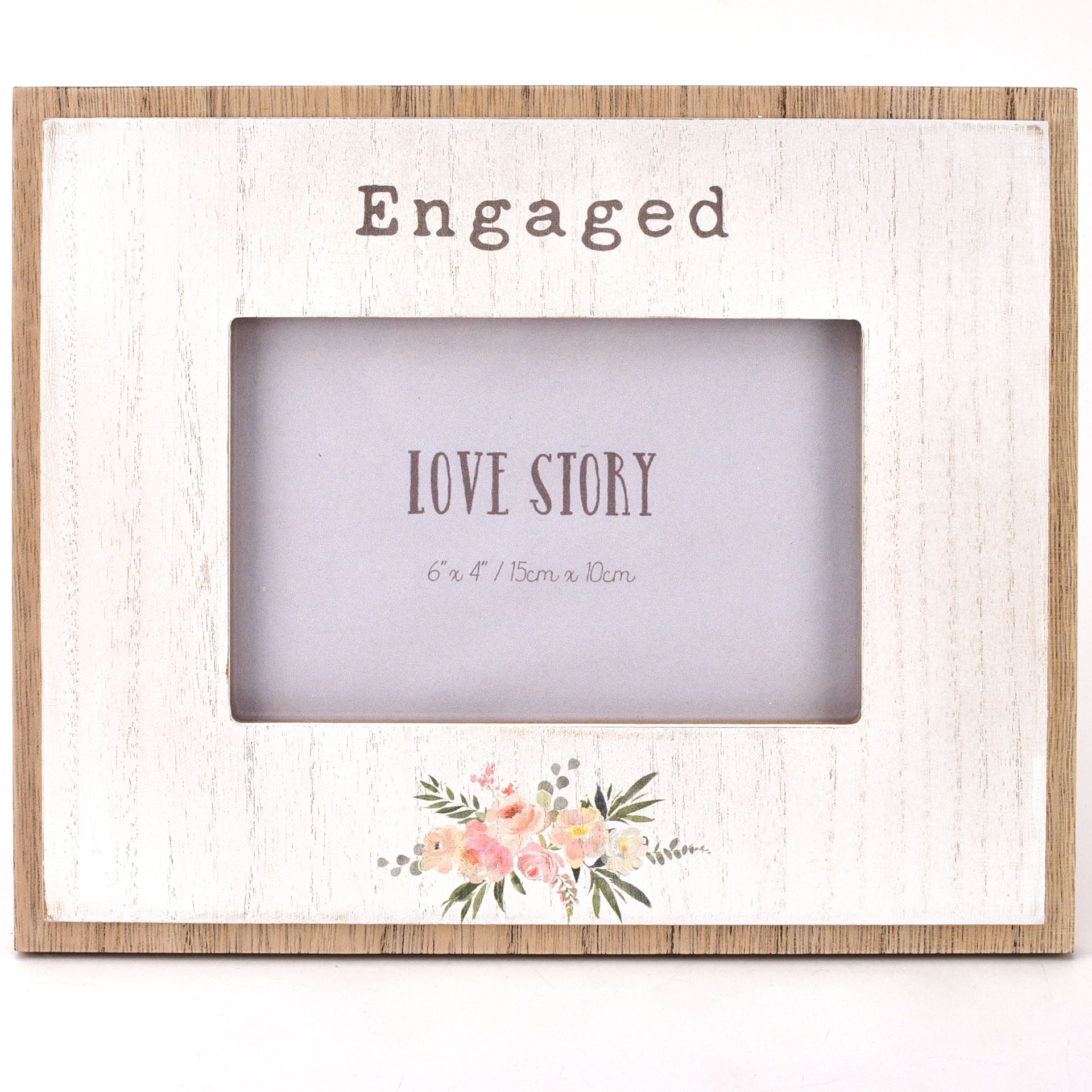 Love Story Photo Frame 6" x 4" "Engaged"