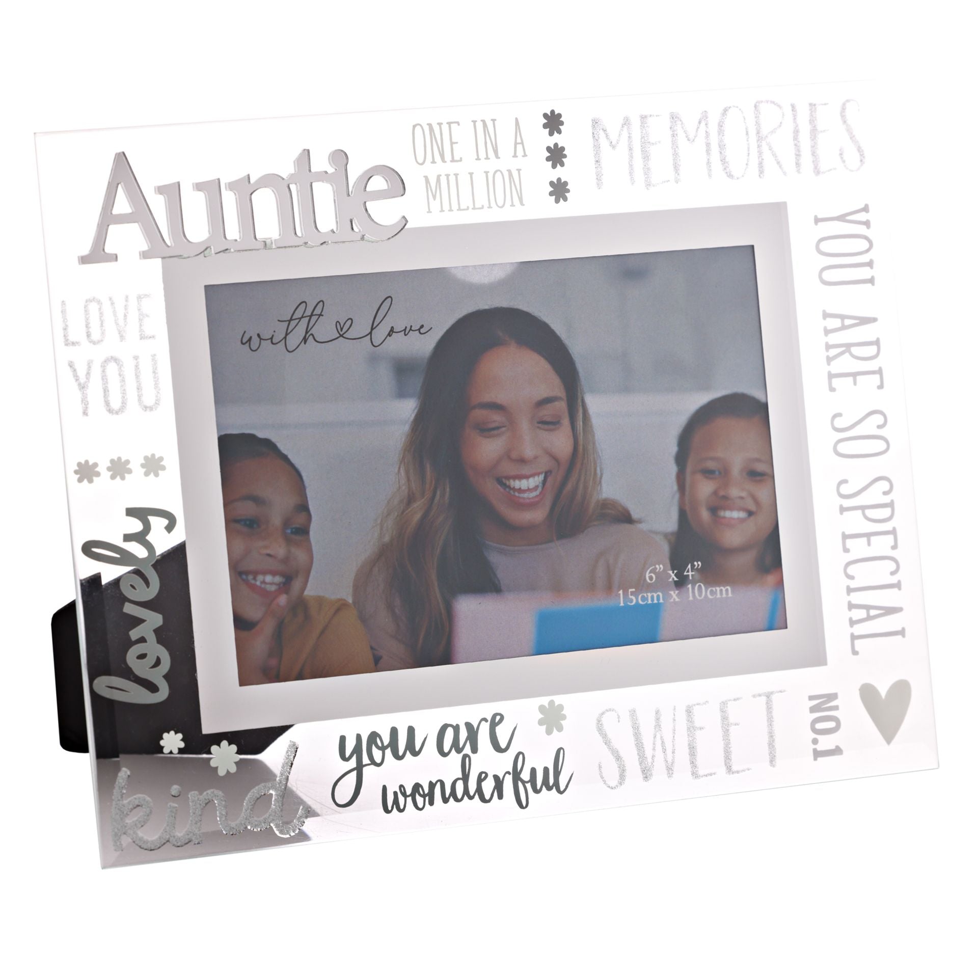With Love Glass Frame With 3D - Auntie