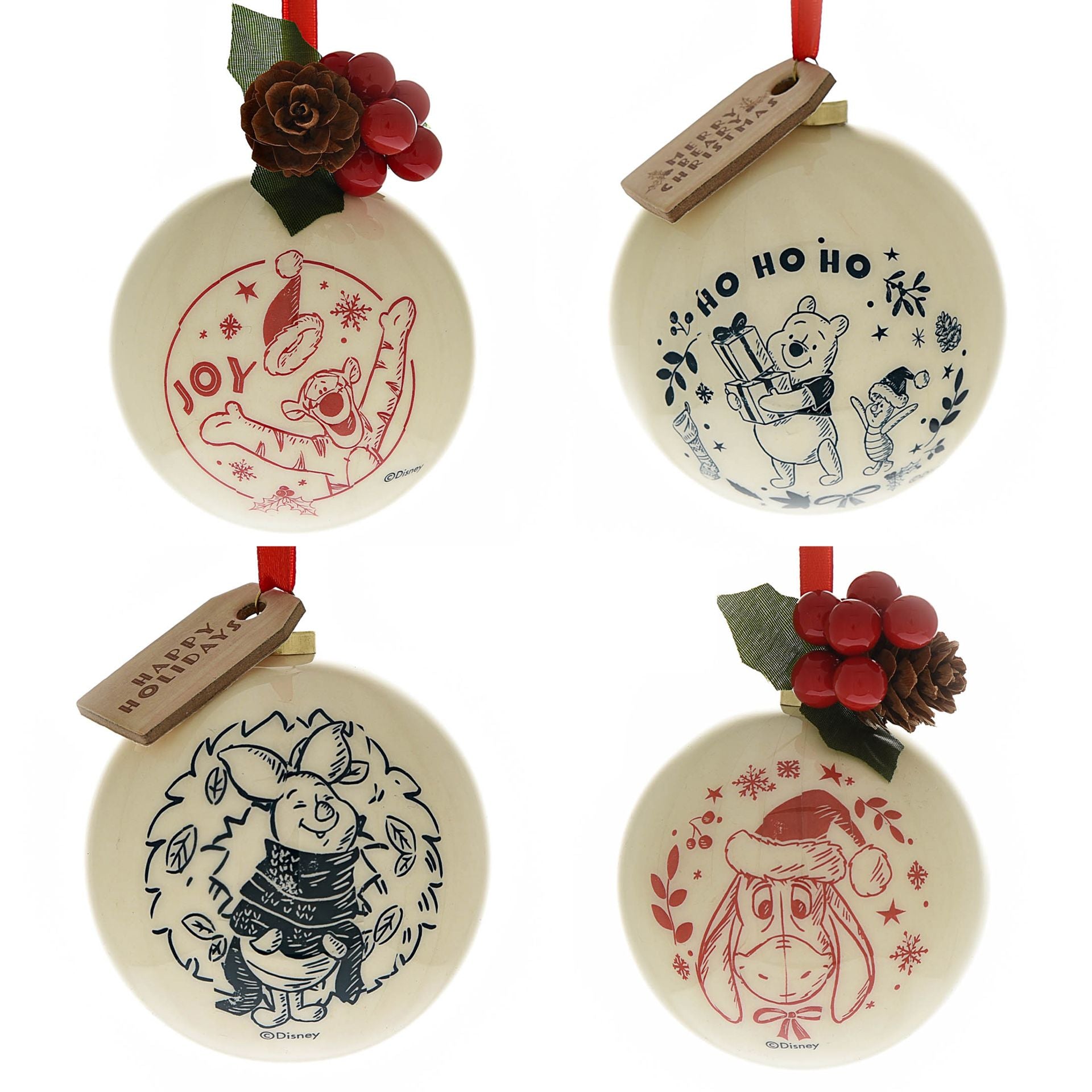 Winnie the Pooh Set of 4 Winnie the Pooh Baubles