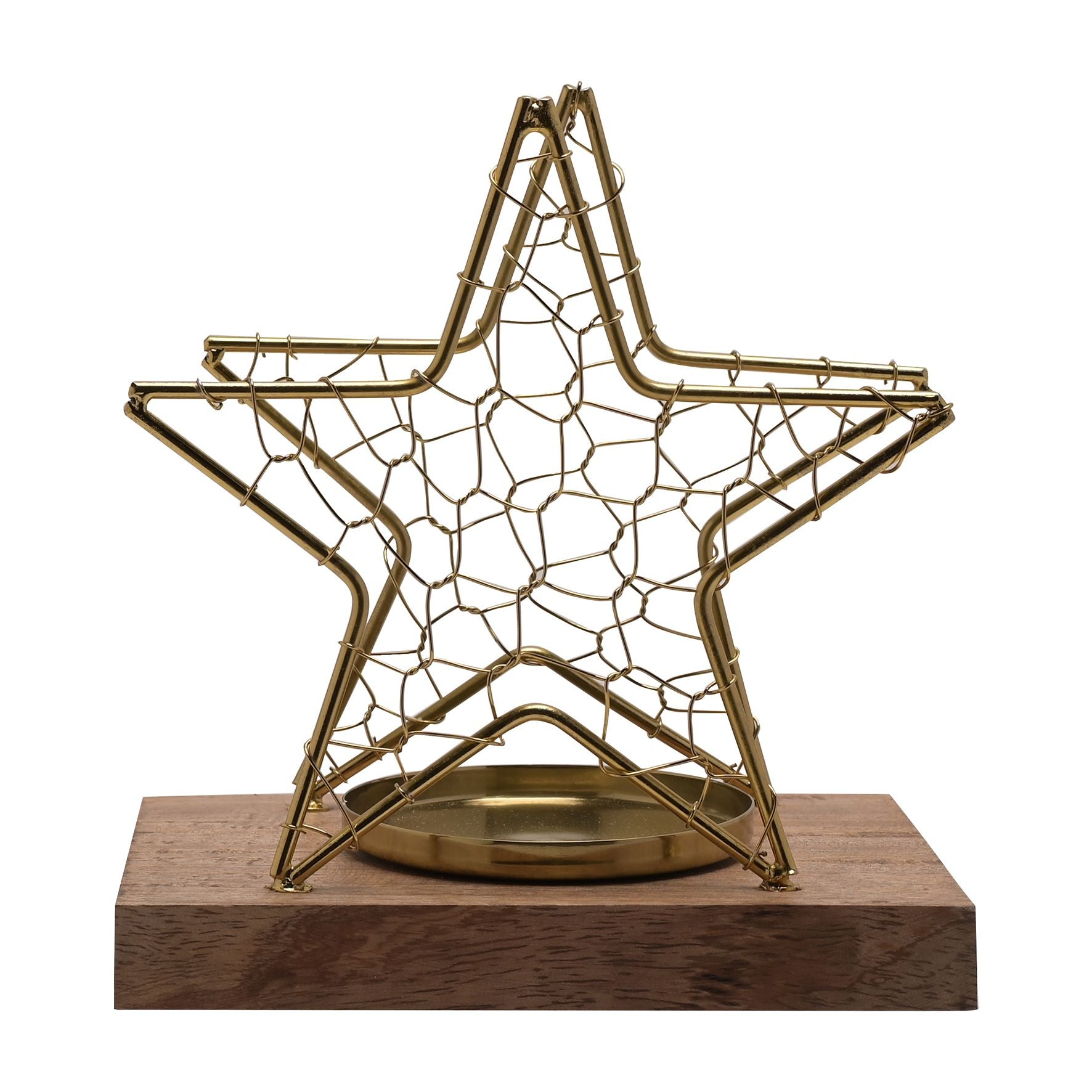 Celestial Gold Star Wire Candle Holder Medium