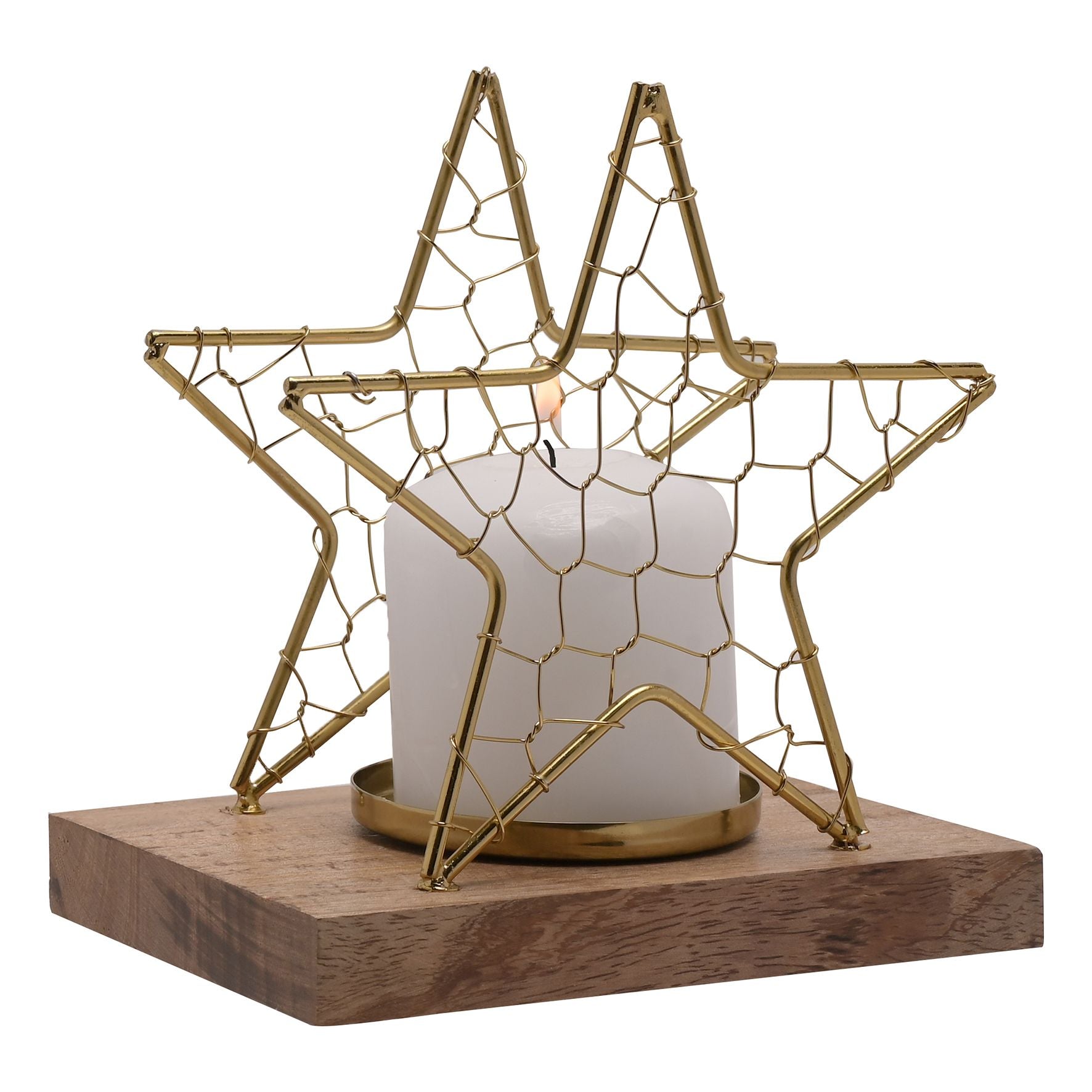 Celestial Gold Star Wire Candle Holder Medium