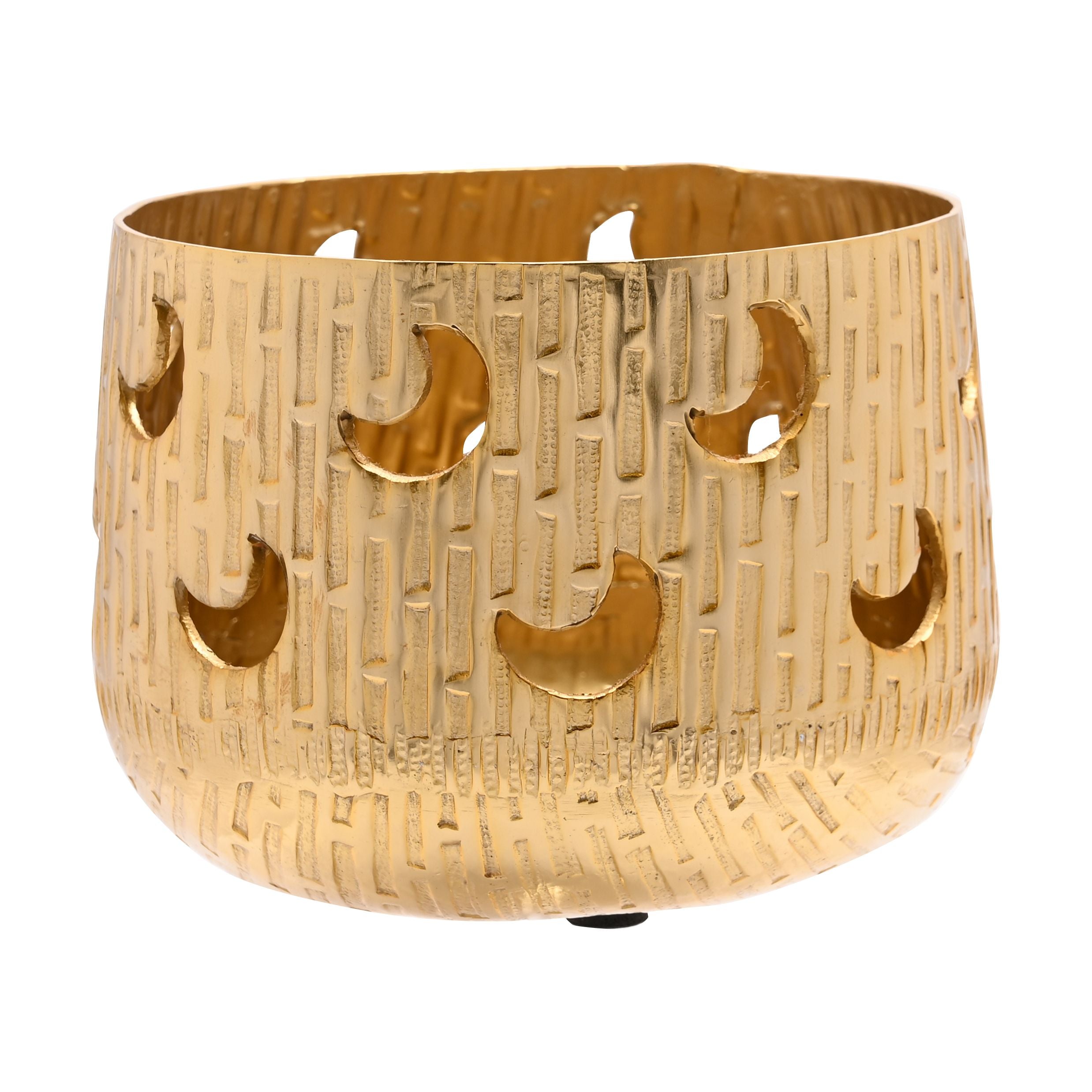 Celestial Set of 2 Gold Moon and Star Metal Votives