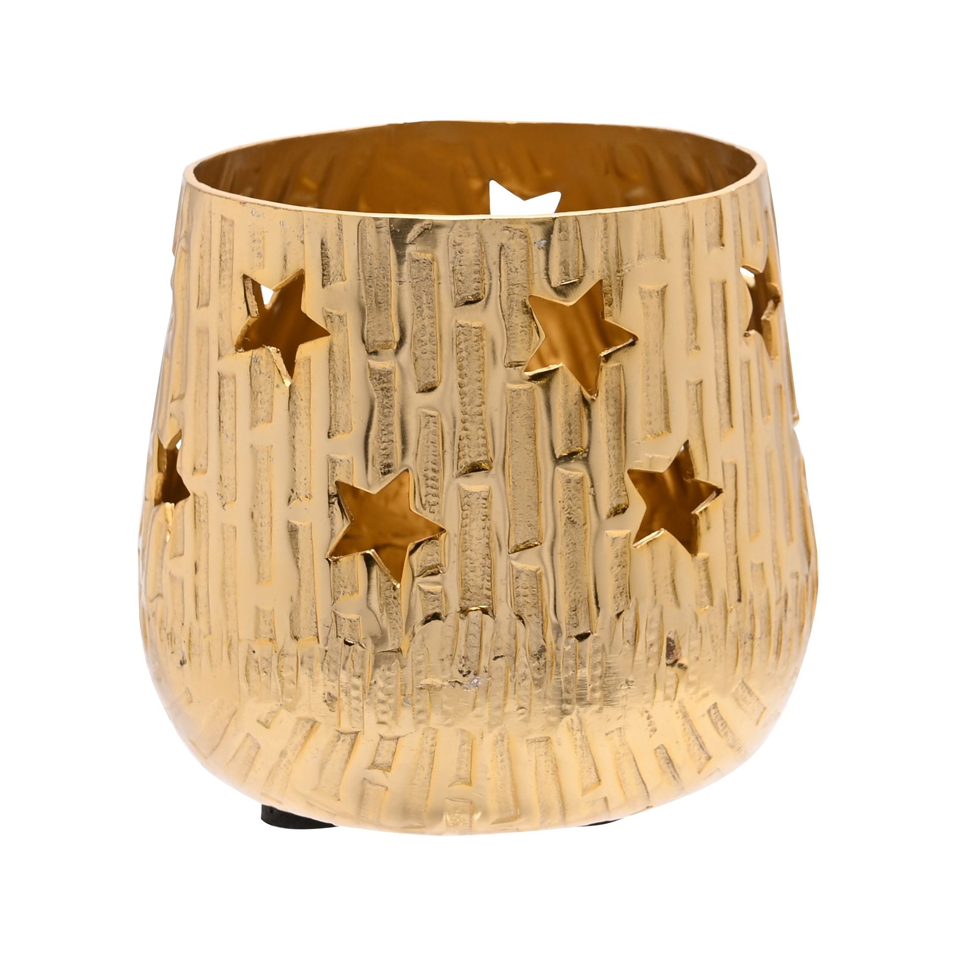 Celestial Set of 2 Gold Moon and Star Metal Votives