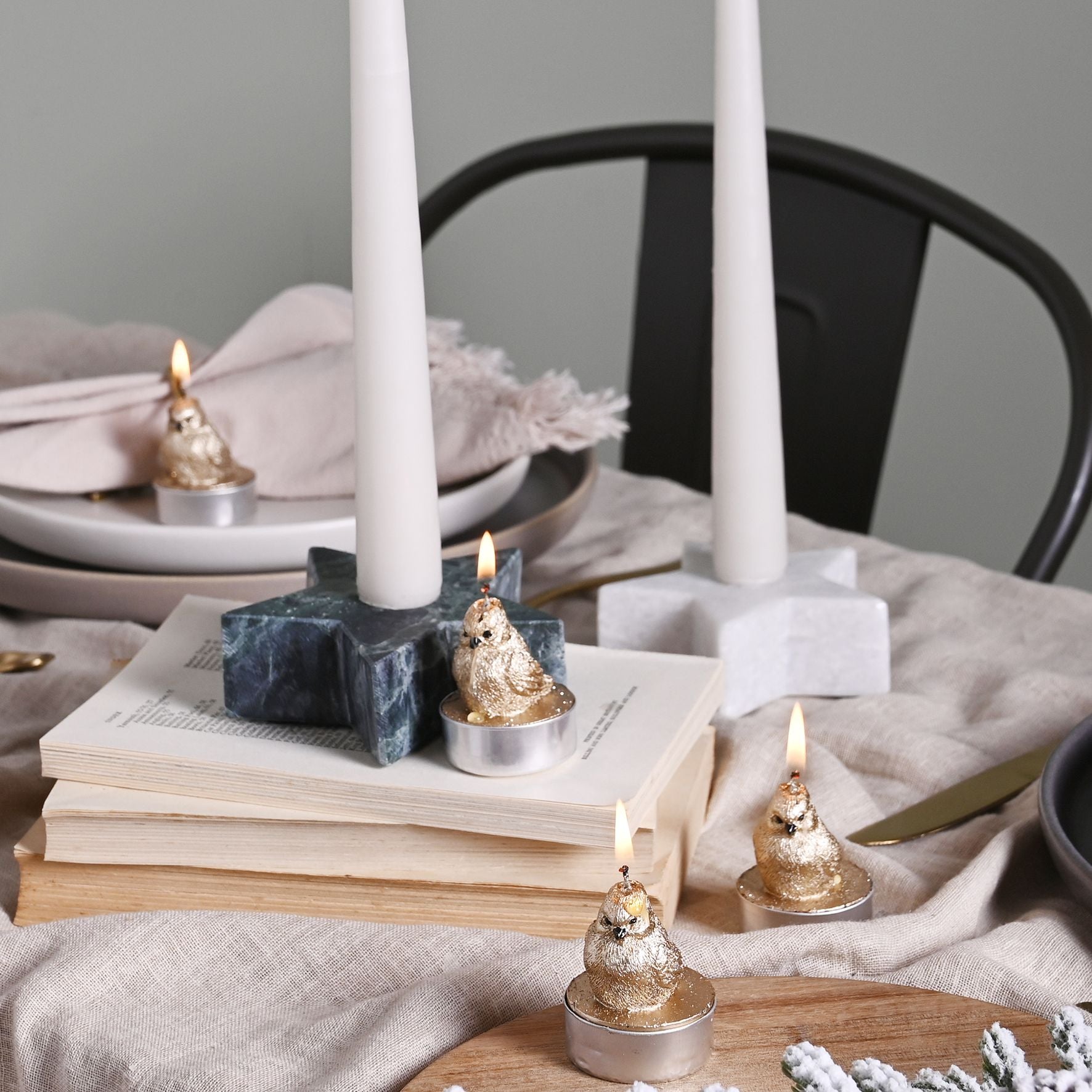 Gold Bird Tealights Set of 6