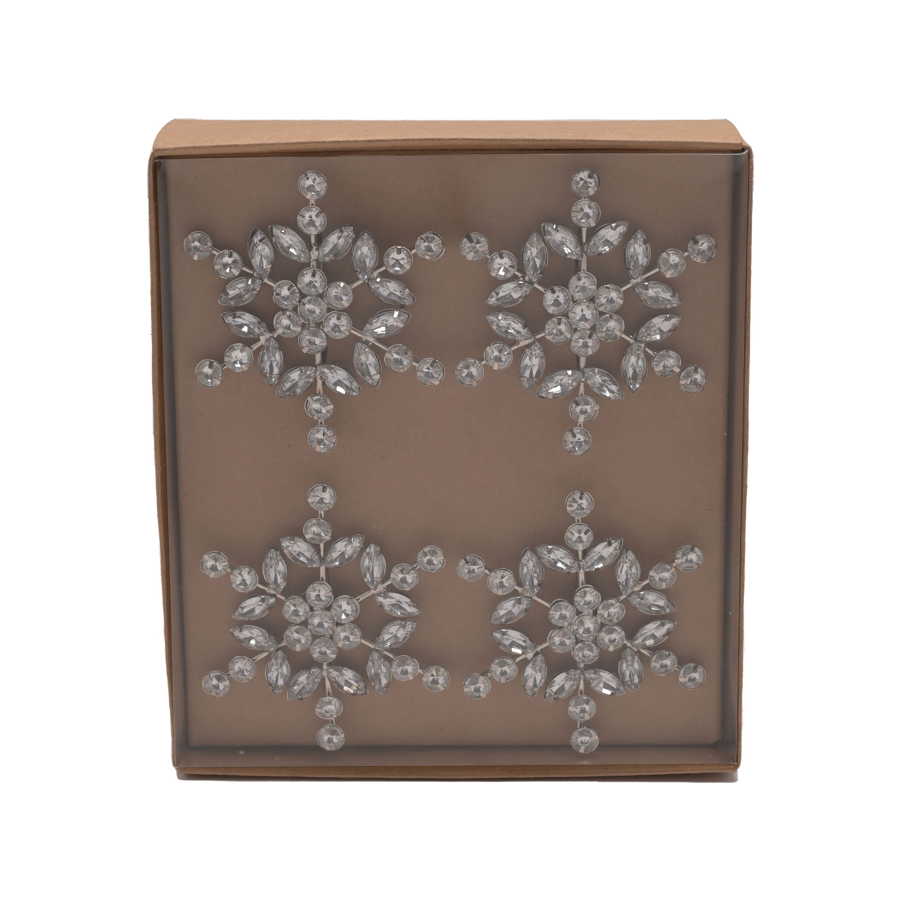 Set of 4 Crystal Snowflake Napkin Rings