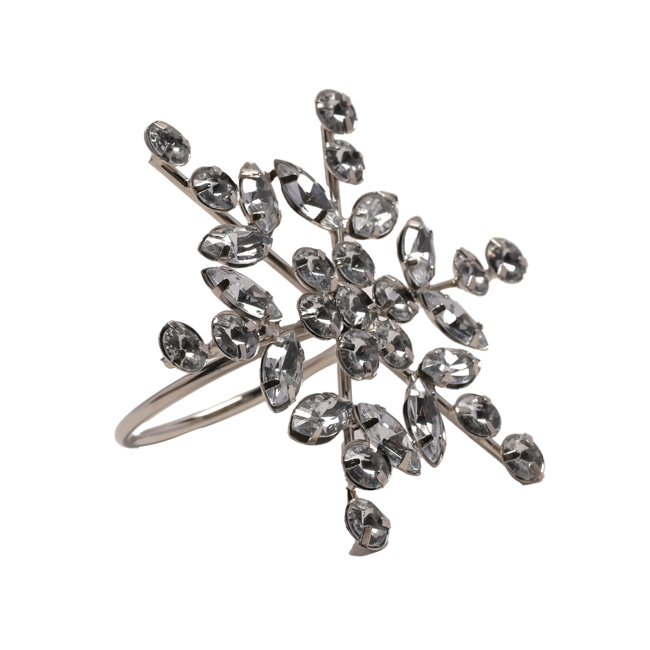 Set of 4 Crystal Snowflake Napkin Rings