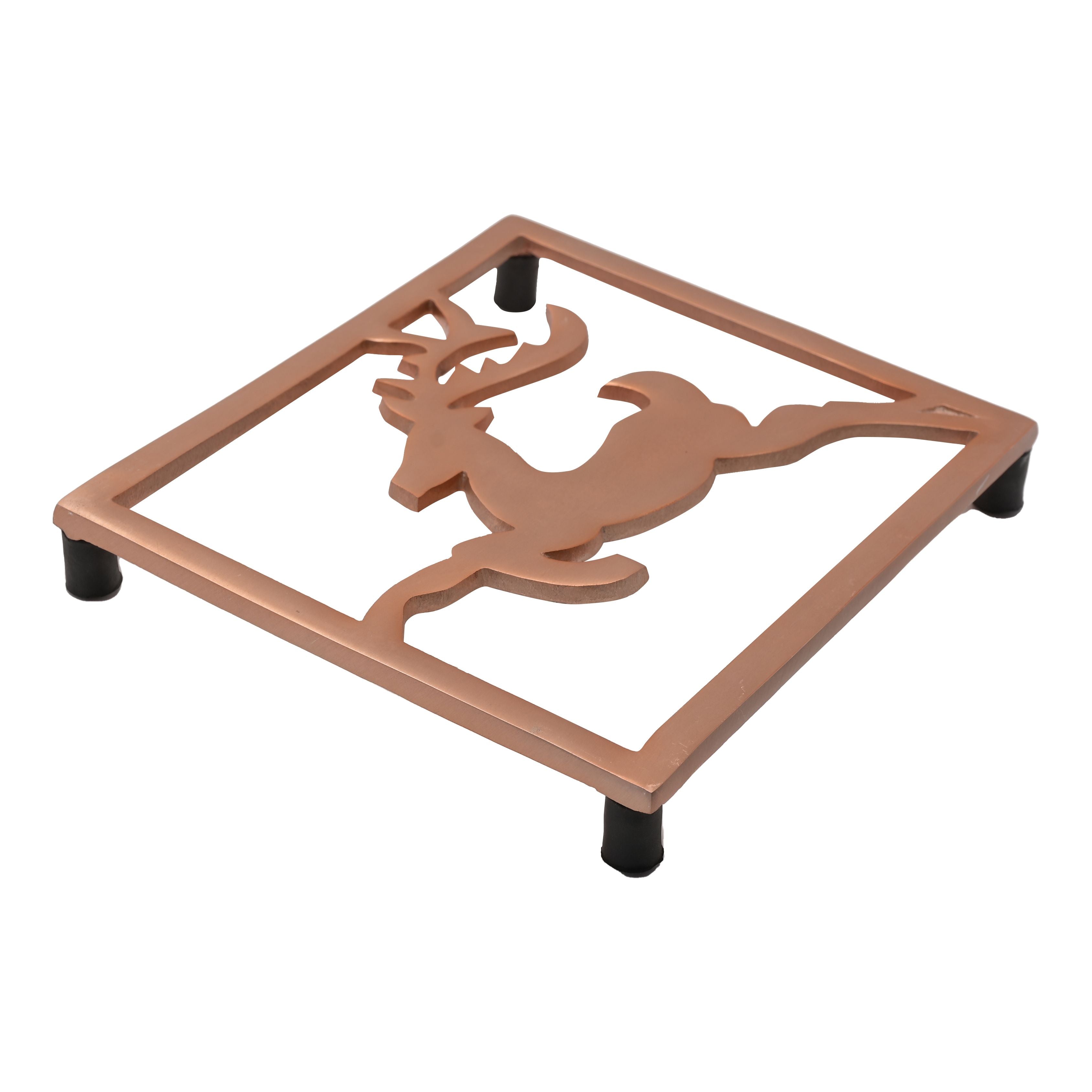 Bronze Trivet with Reindeer Design