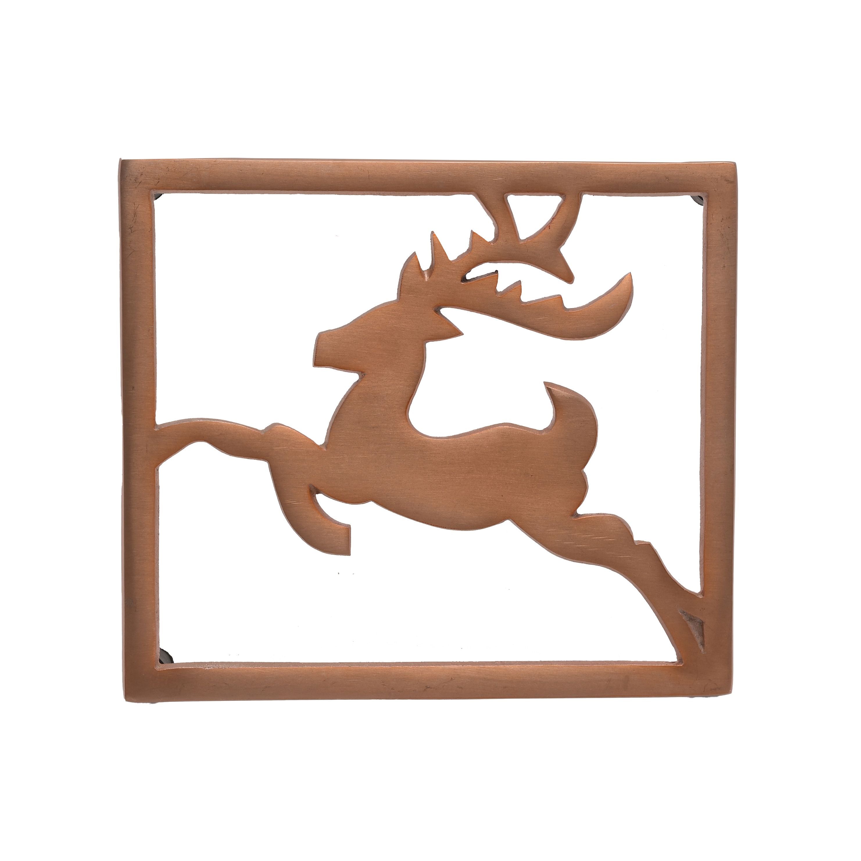 Bronze Trivet with Reindeer Design