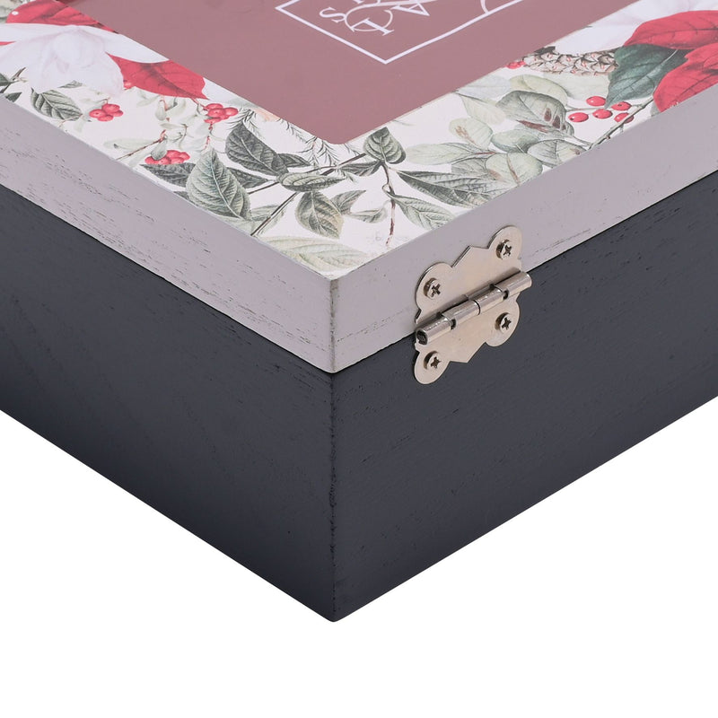Poinsettia Design Storage Box with 6" x 4" Photo Aperture