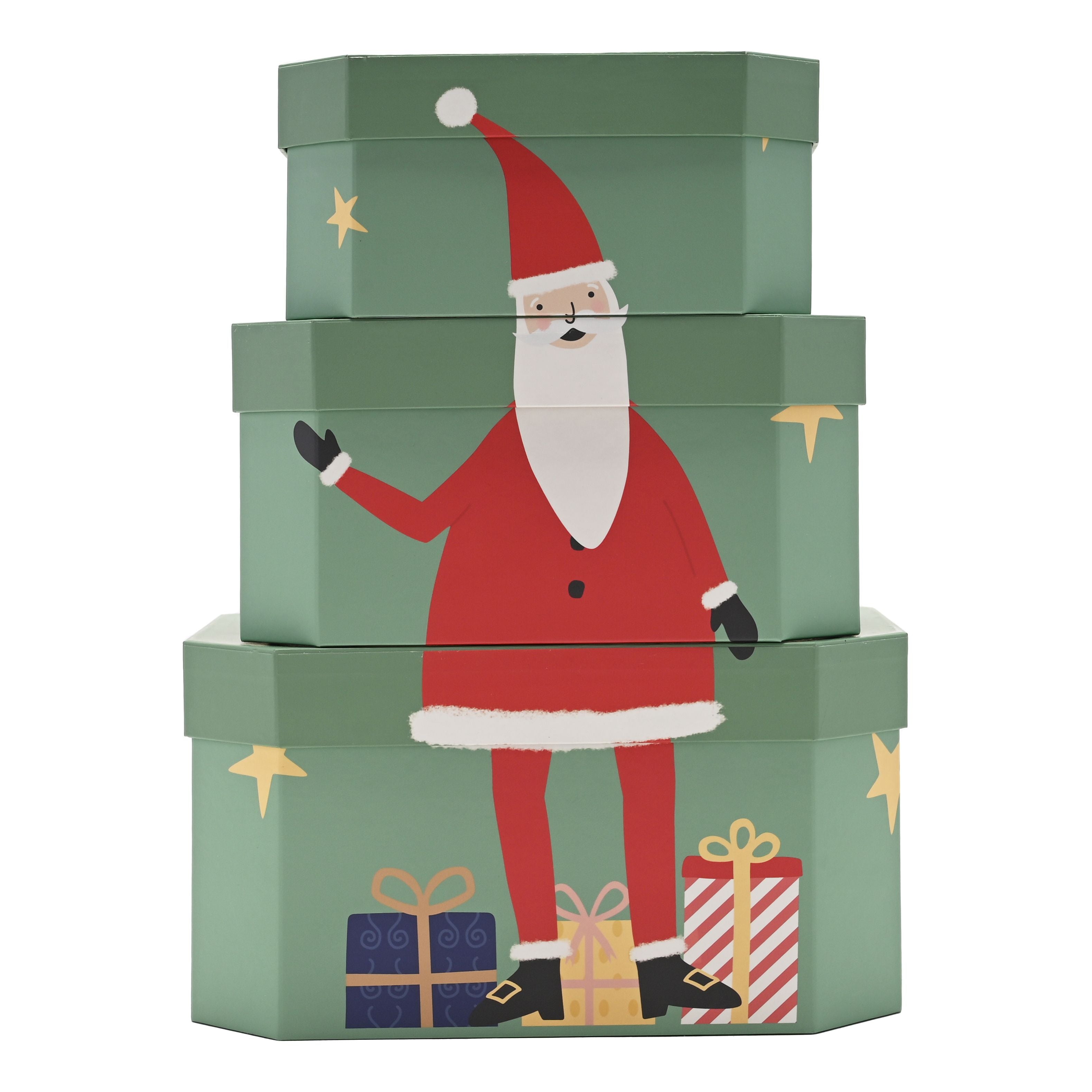 Set of 3 Santa Stacking Boxes