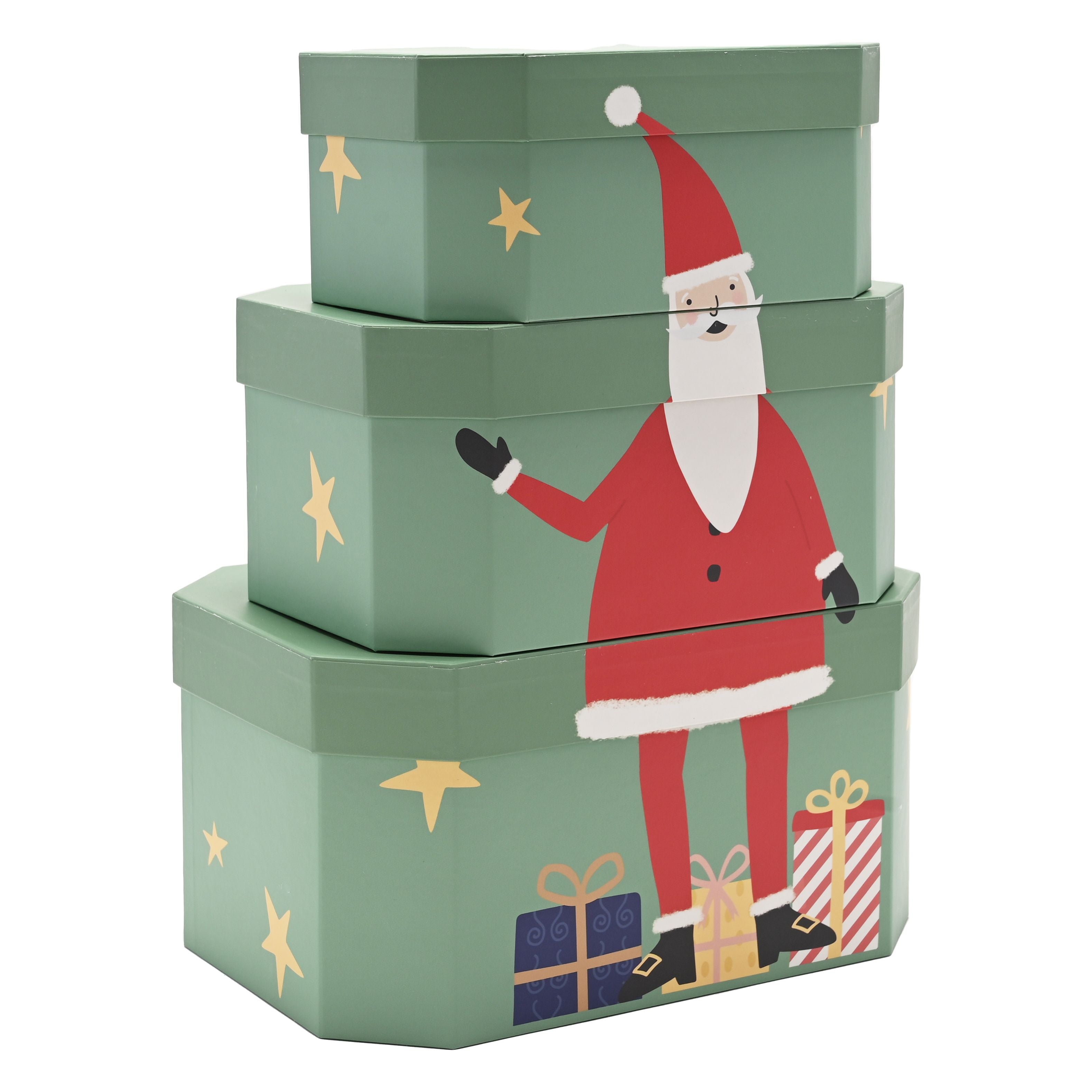 Set of 3 Santa Stacking Boxes